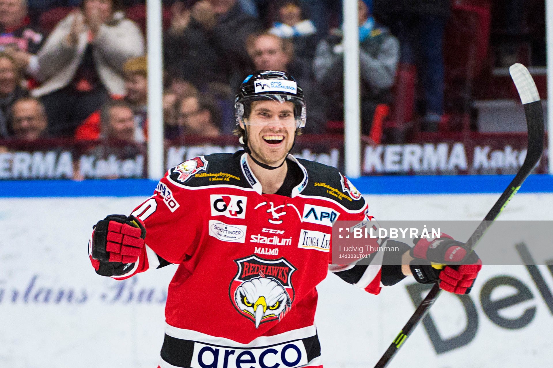 Malmö Redhawks Mattias Persson jublar