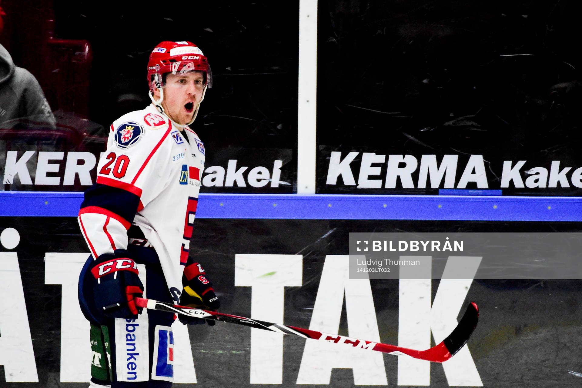 Södertäljes Victor Ahlström jublar