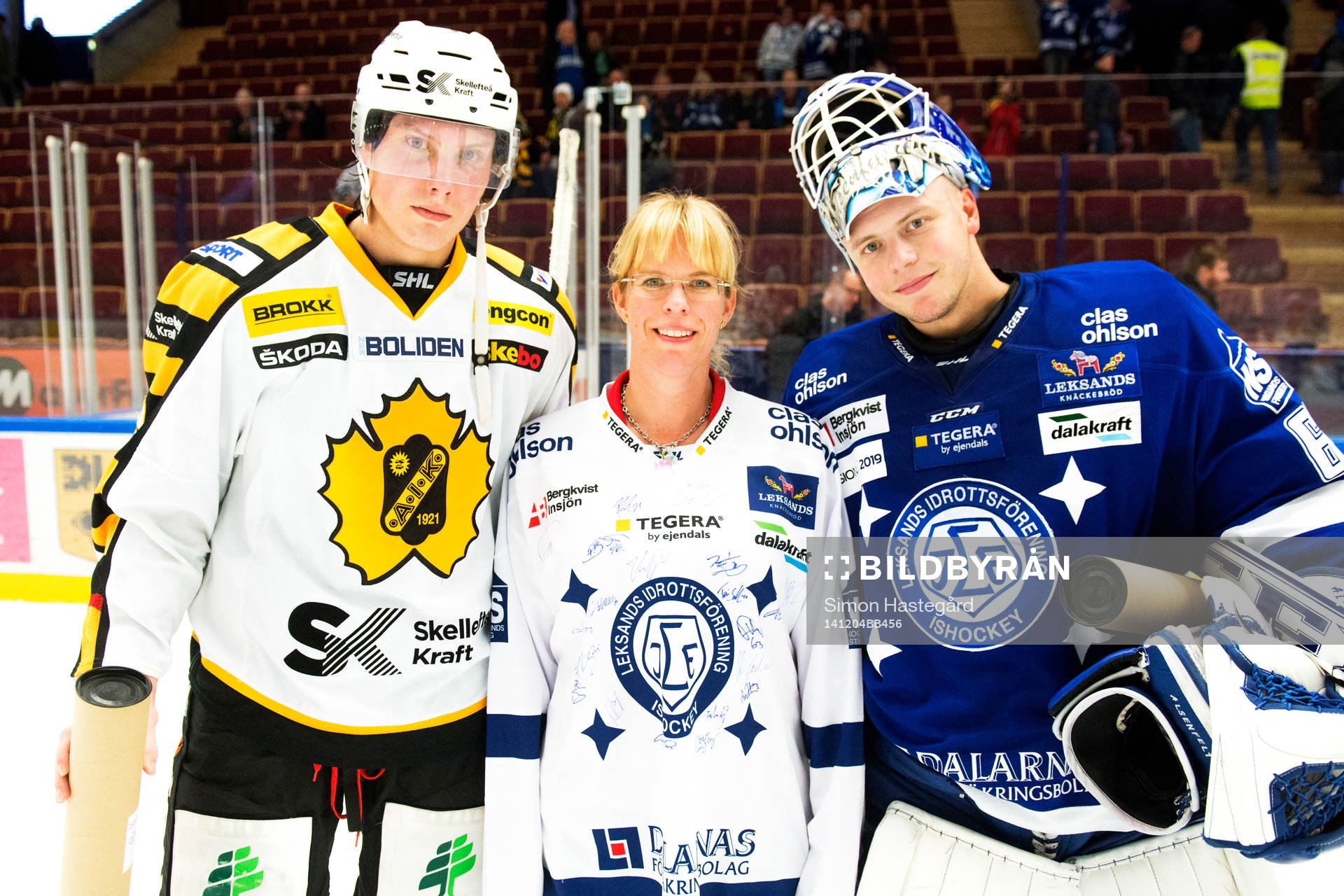 Skellefteås Oskar Sundqvist och Leksands målvakt Oscar