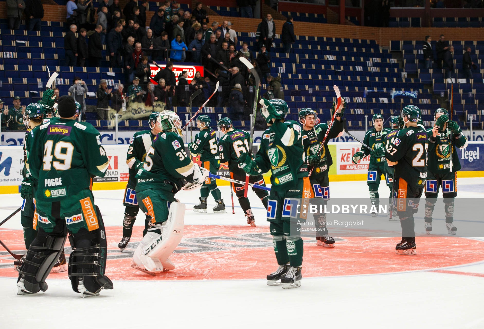 Färjestads spelare jublar