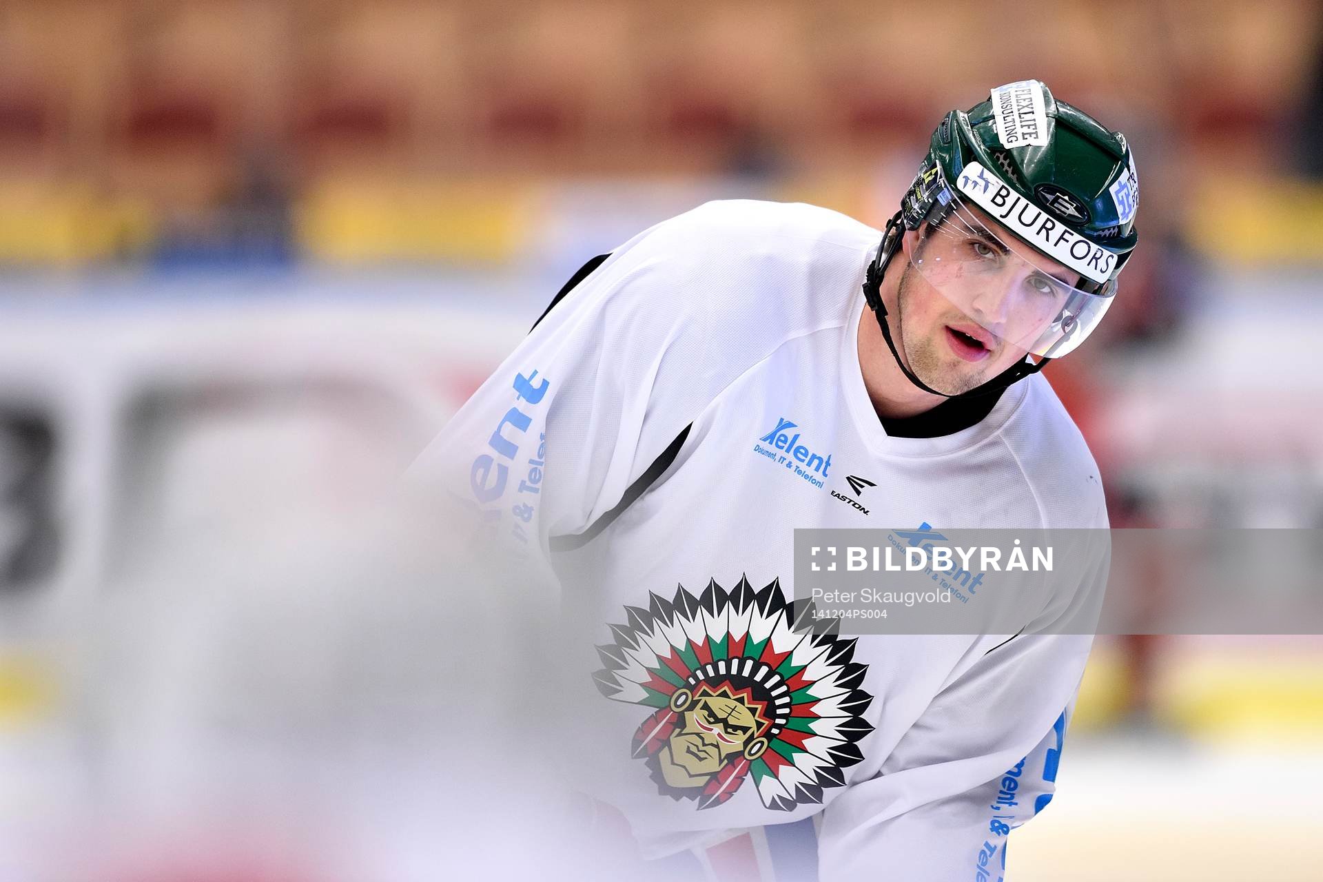 Frölundas Erik Gustafsson på uppvärmningen
