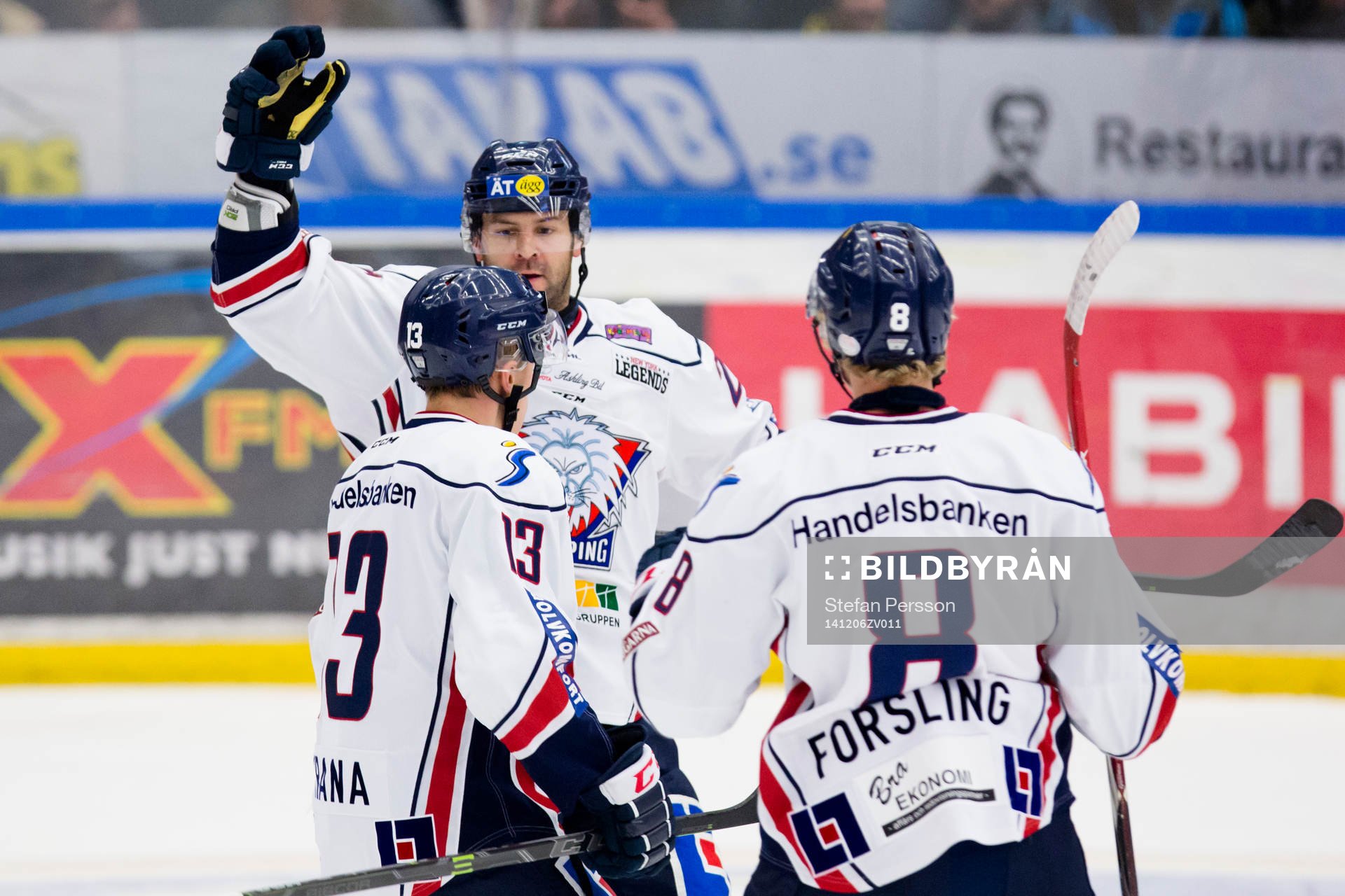 Linköpings Jakub Vrana, Jeff Taffe och Gustav Forsling