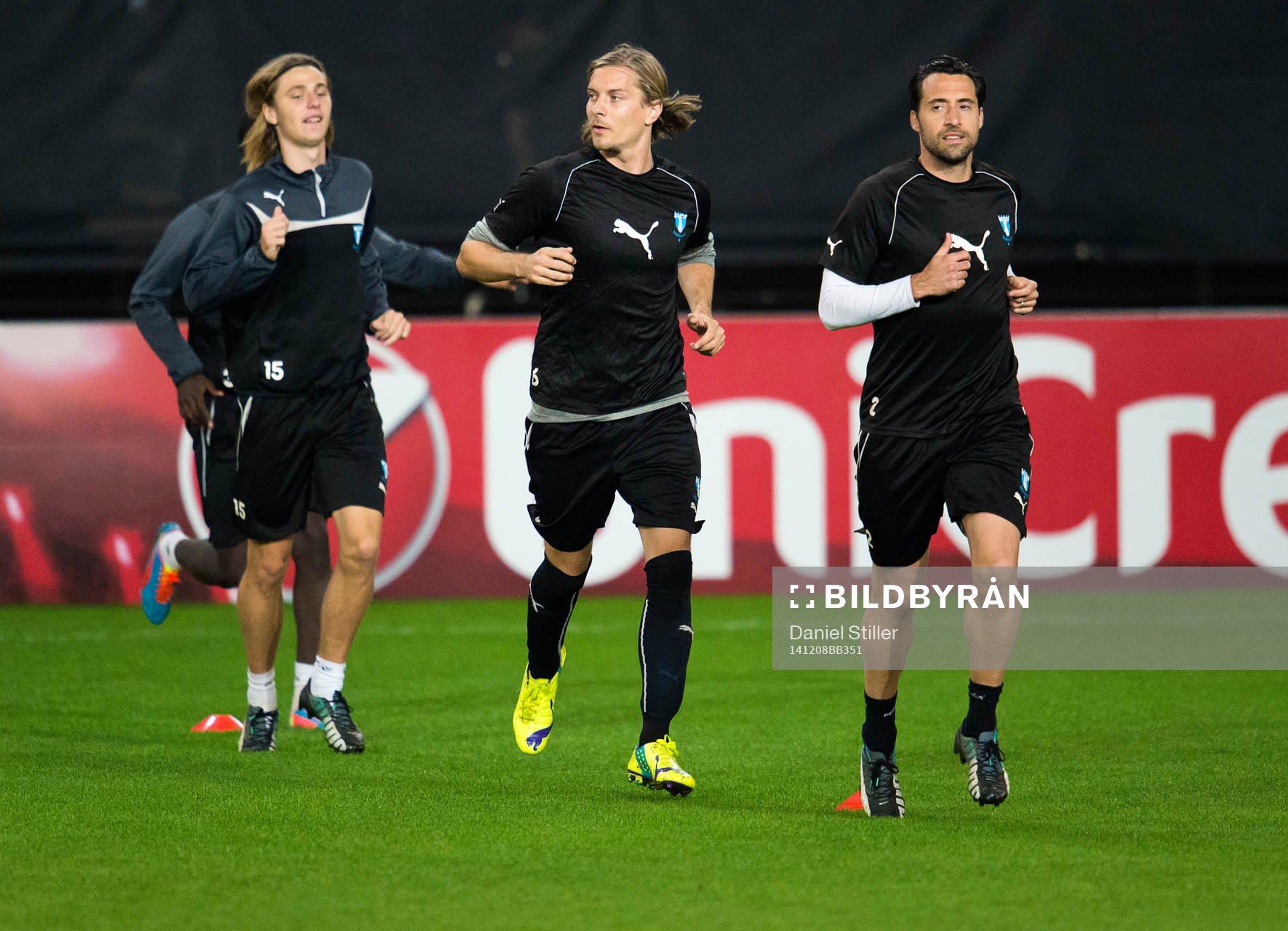 Malmö FFs Pawel Cibicki, Markus Halsti och Matias Concha