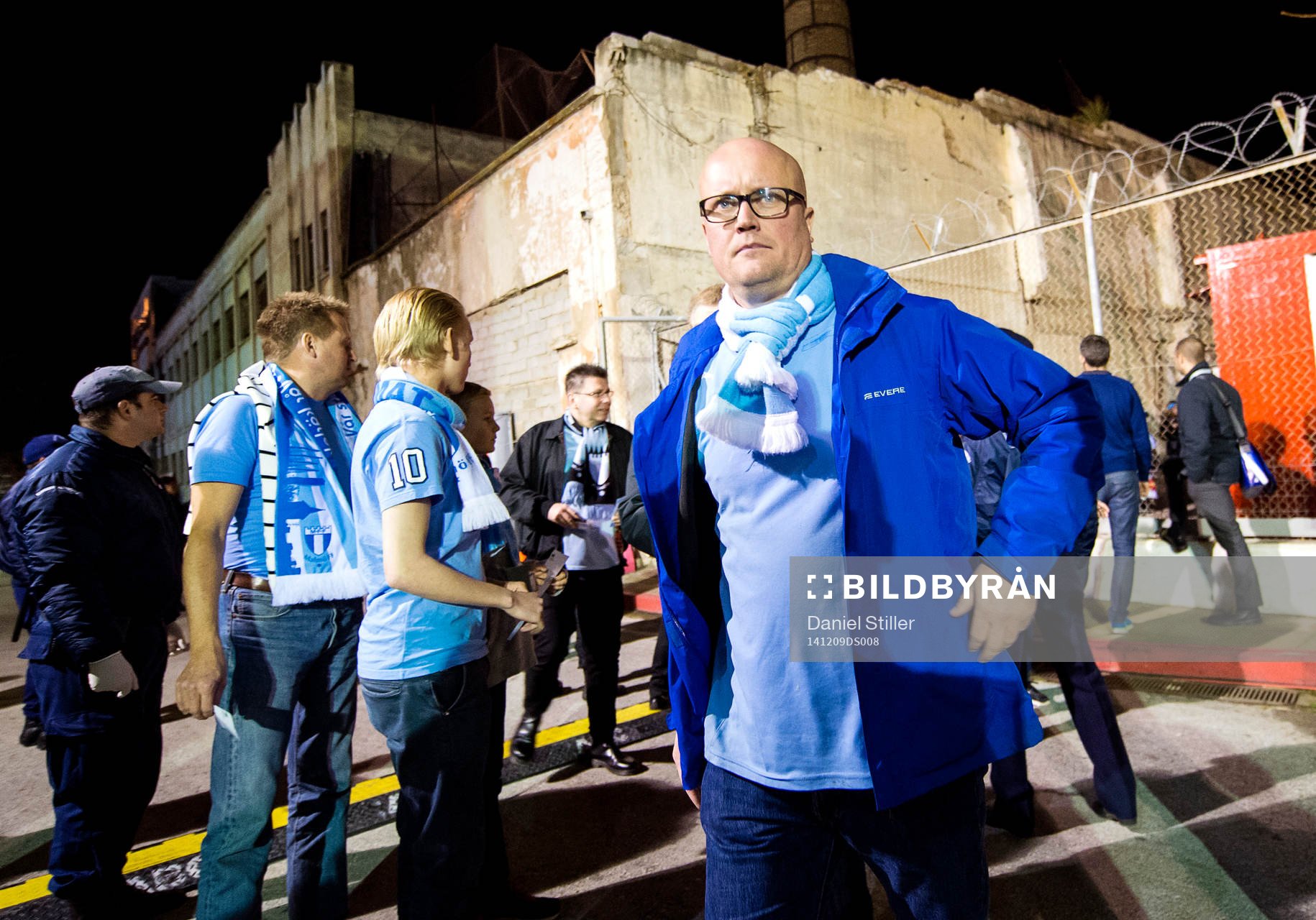 Malmö-supportrar innan fotbollsmatchen i Champions League
