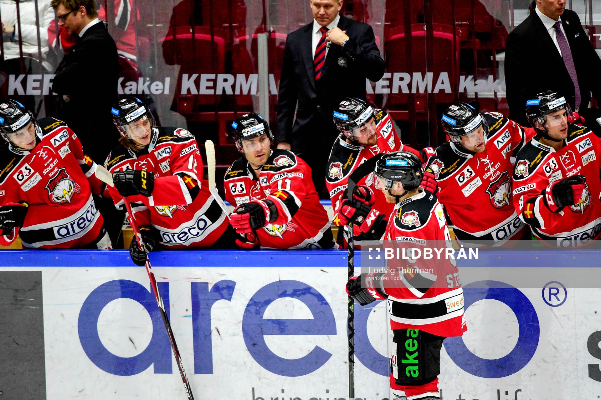 Malmö Redhawks Frederik Strom jublar