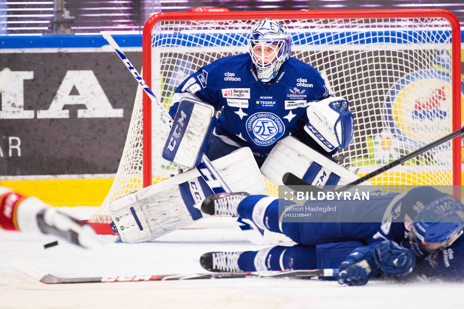 Leksands Joonas Rönnberg täcker skott framför Leksands