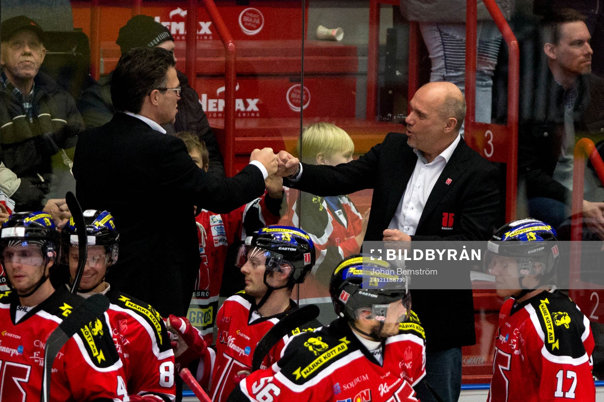 Örebros tränare Kent Johansson och Johan Tornberg,