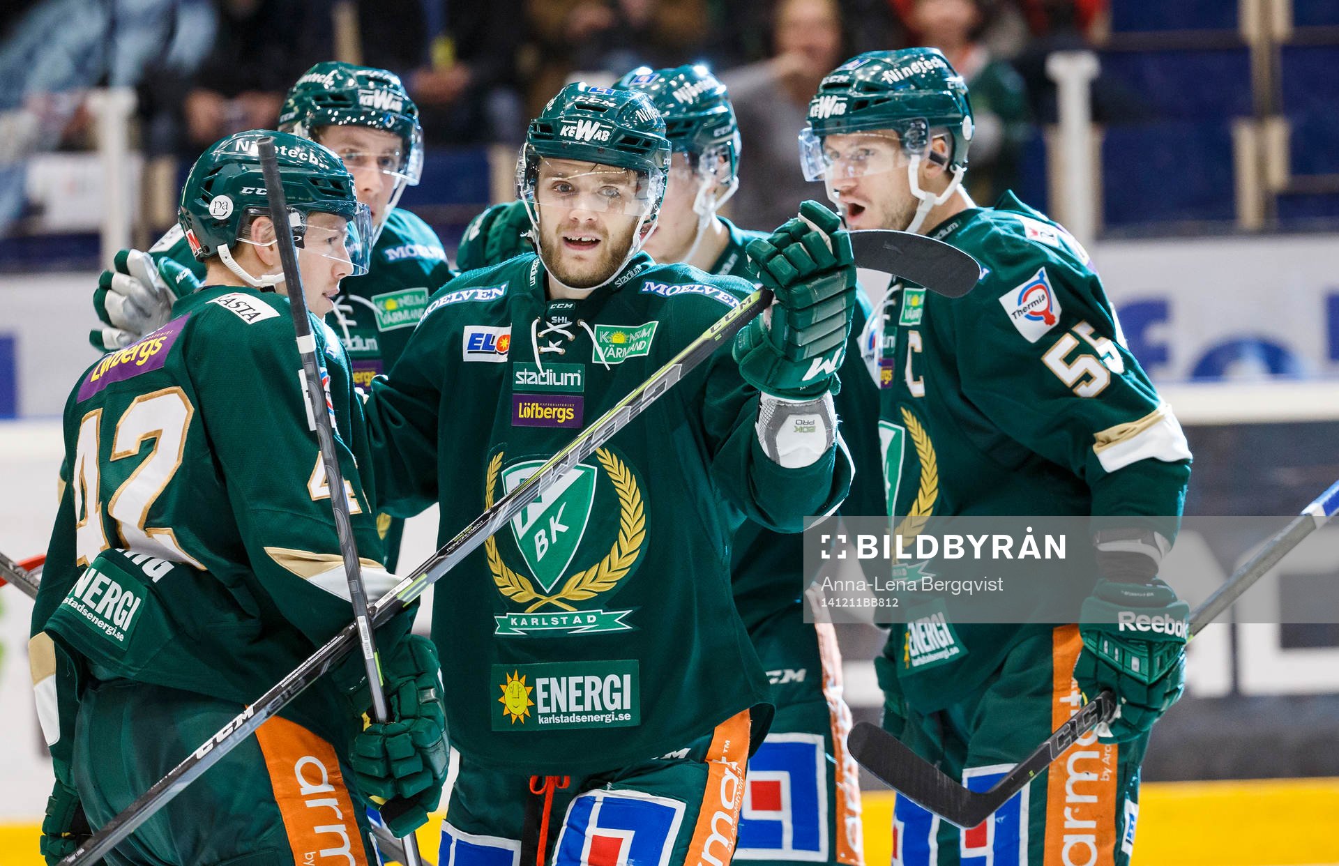 Färjestads Joakim Hillding (v) Anton Grundel (m) jublar