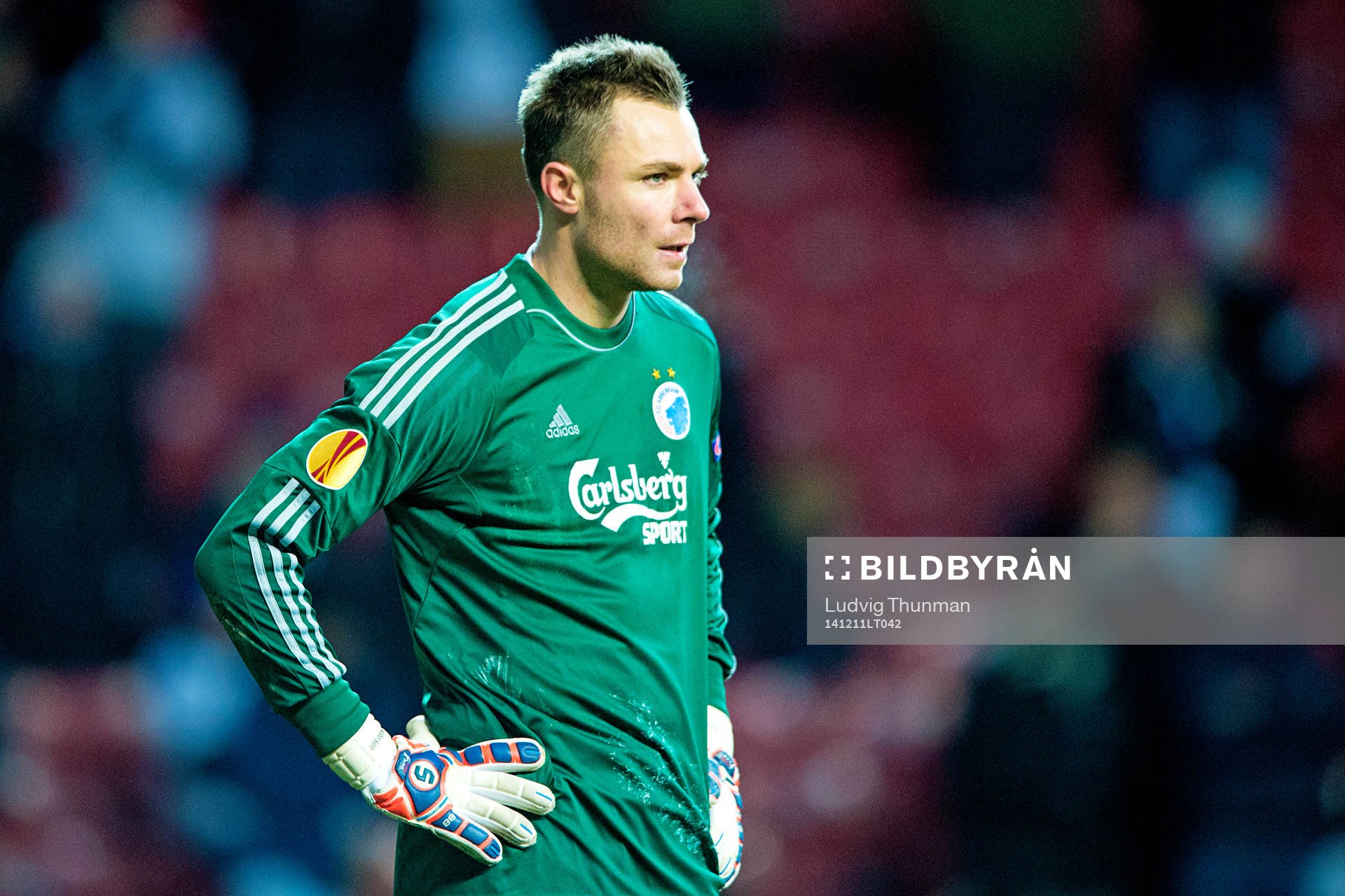 FC Köpenhamns  målvakt Stephan Andersen deppar