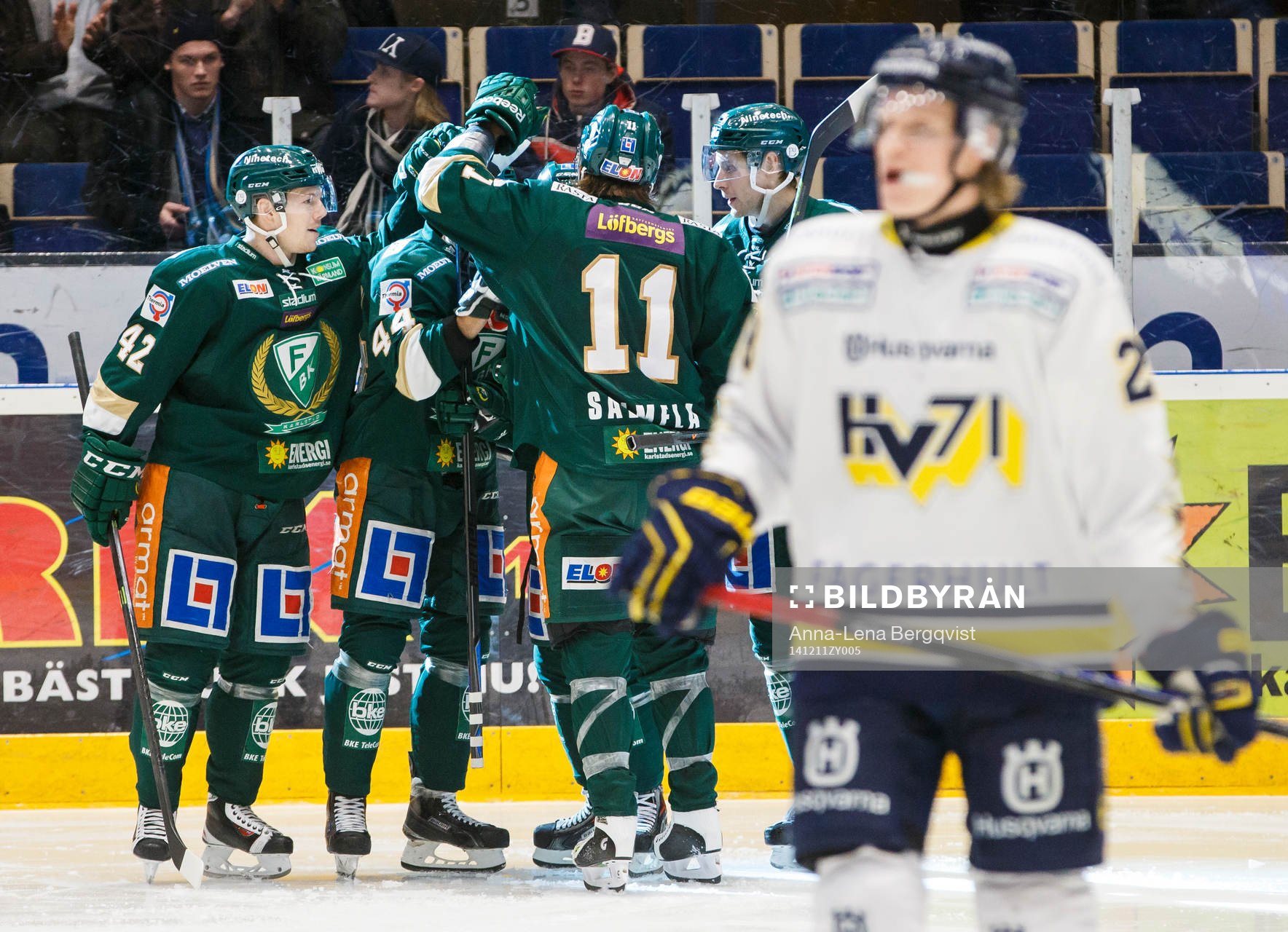 Färjestads spelare jublar