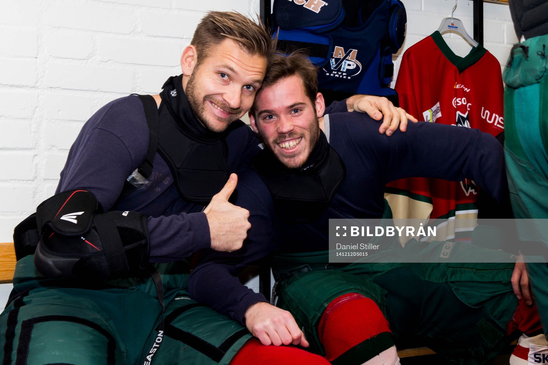 Målvakt John Alvbåge och Emil Salomonsson