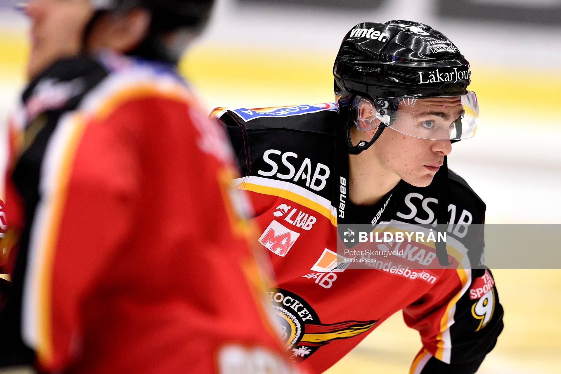 Luleås Johan Forsberg på uppvärmningen