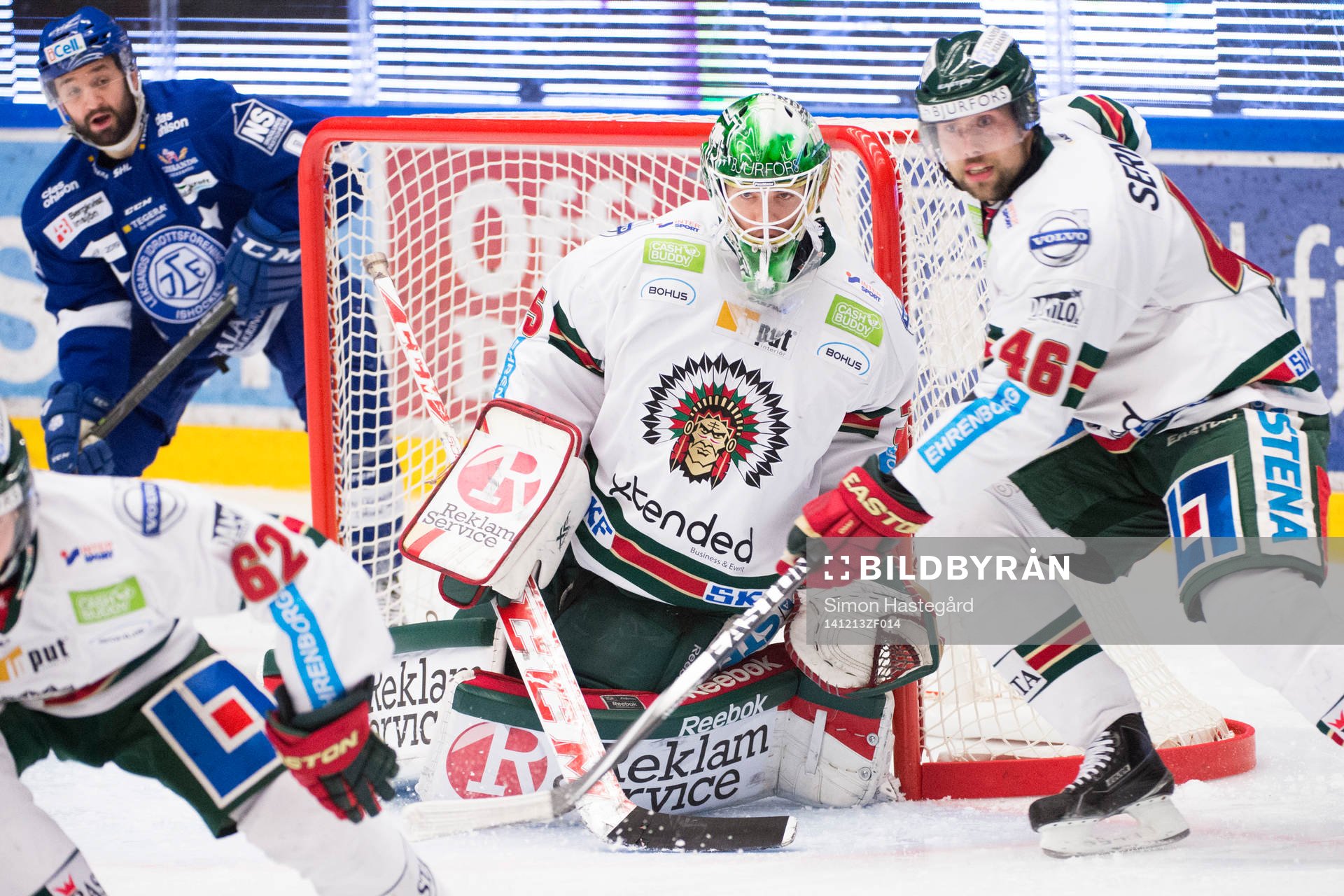 Leksands Eric Himelfarb , Frölundas målvakt Linus