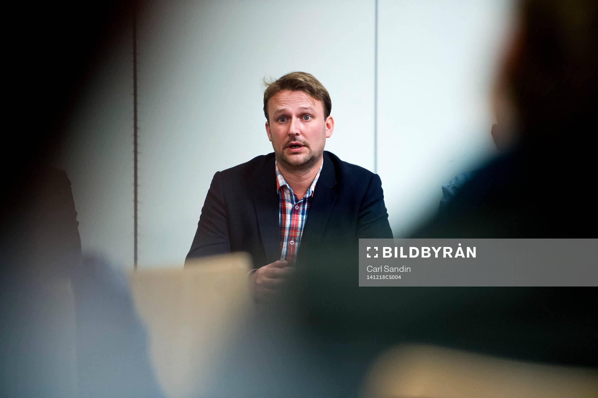 Örgrytes nya klubbdirektör Pierre Edström under en presskonferens hos Örgryte den 18 december 2014 i Göteborg.