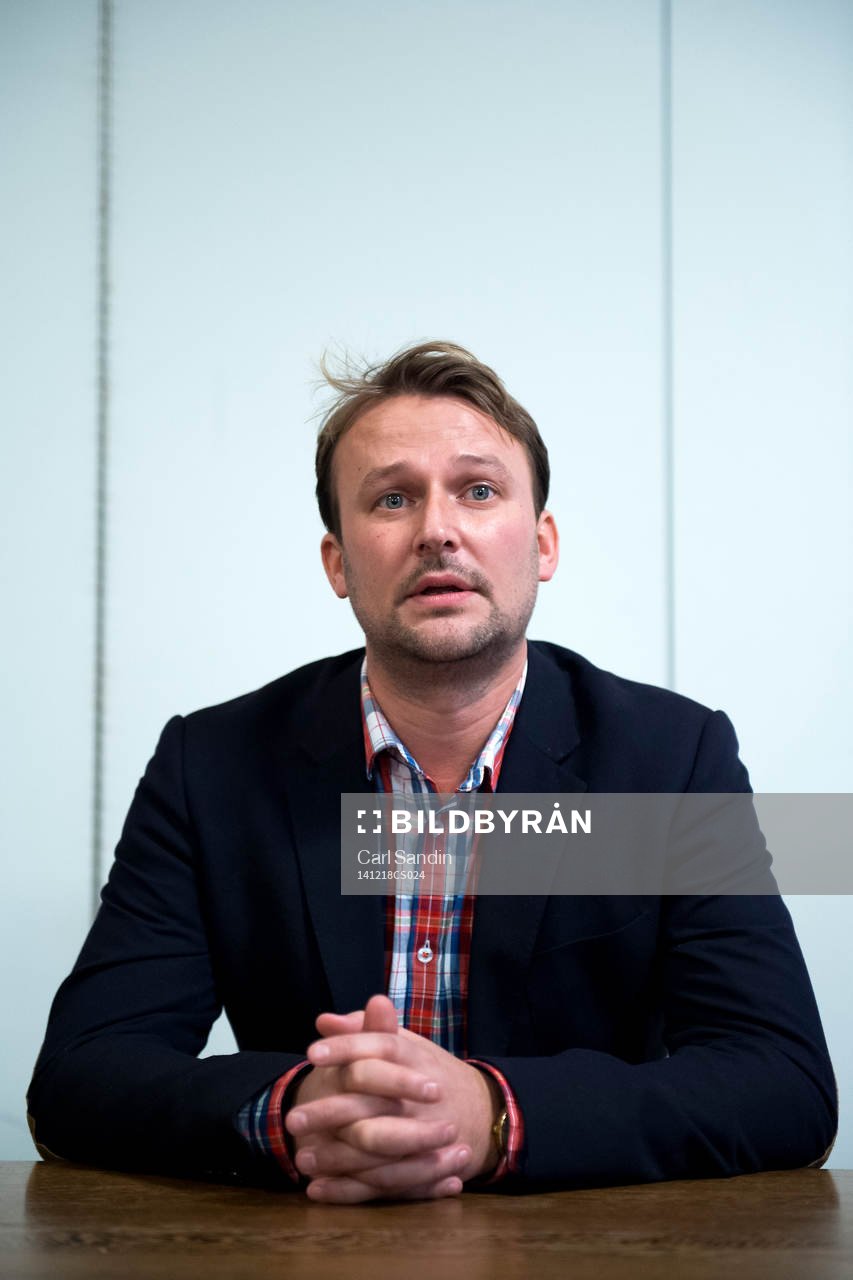 Örgrytes klubbdirektör Pierre Edström under en presskonferens hos Örgryte den 18 december 2014 i Göteborg.
