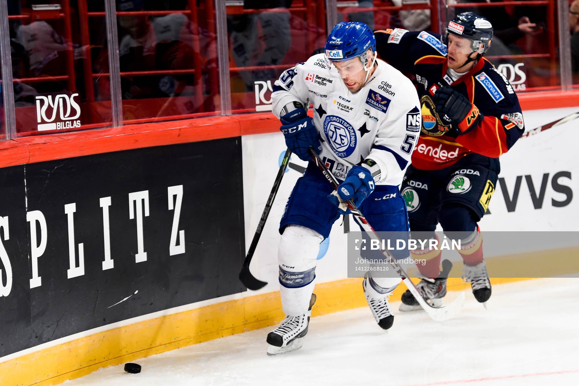 Djurgårdens Sebastian Lauritzen och Leksands Kevin Kapstad