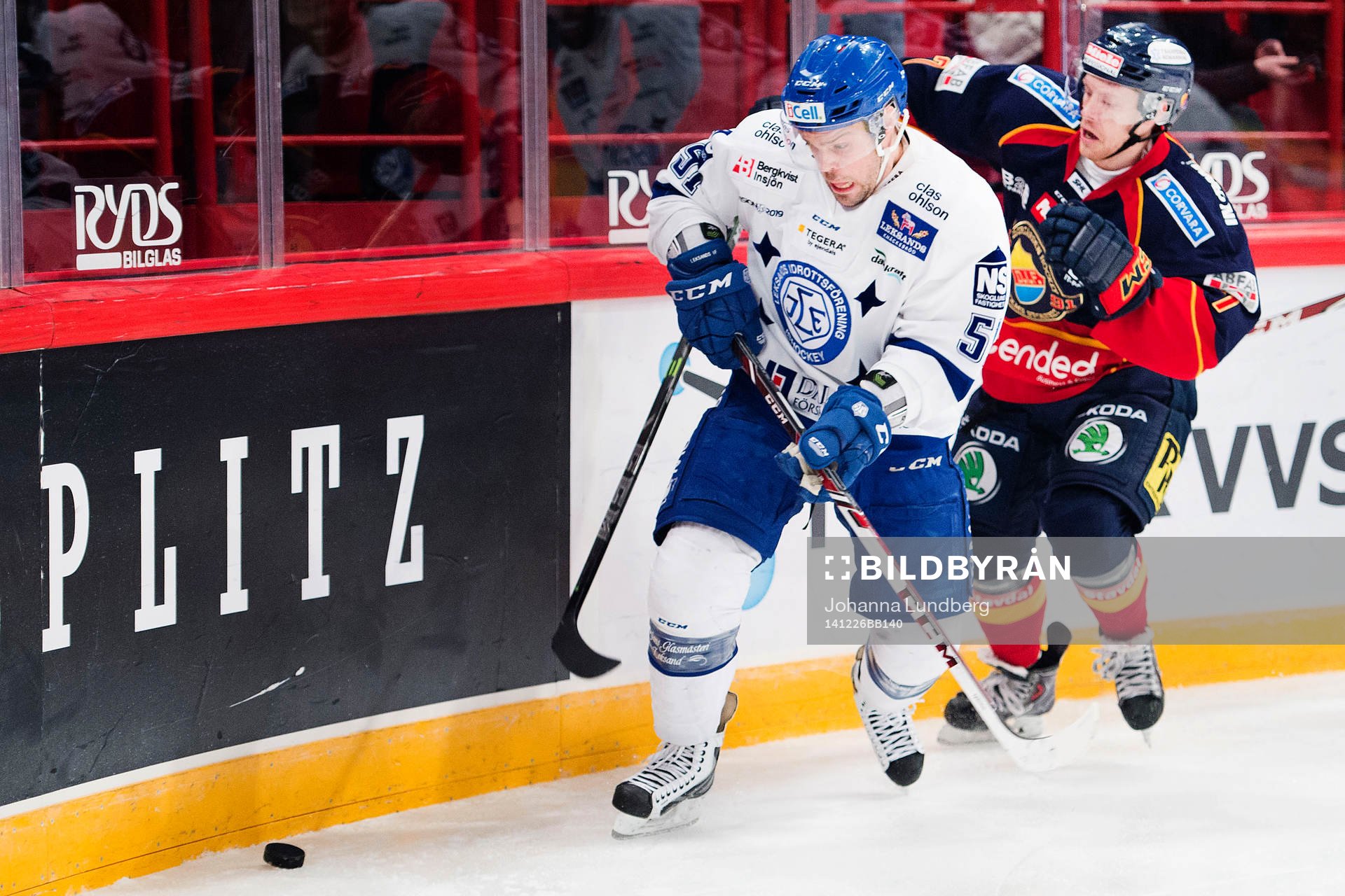 Leksands Kevin Kapstad  och Djurgårdens Sebastian Lauritzen