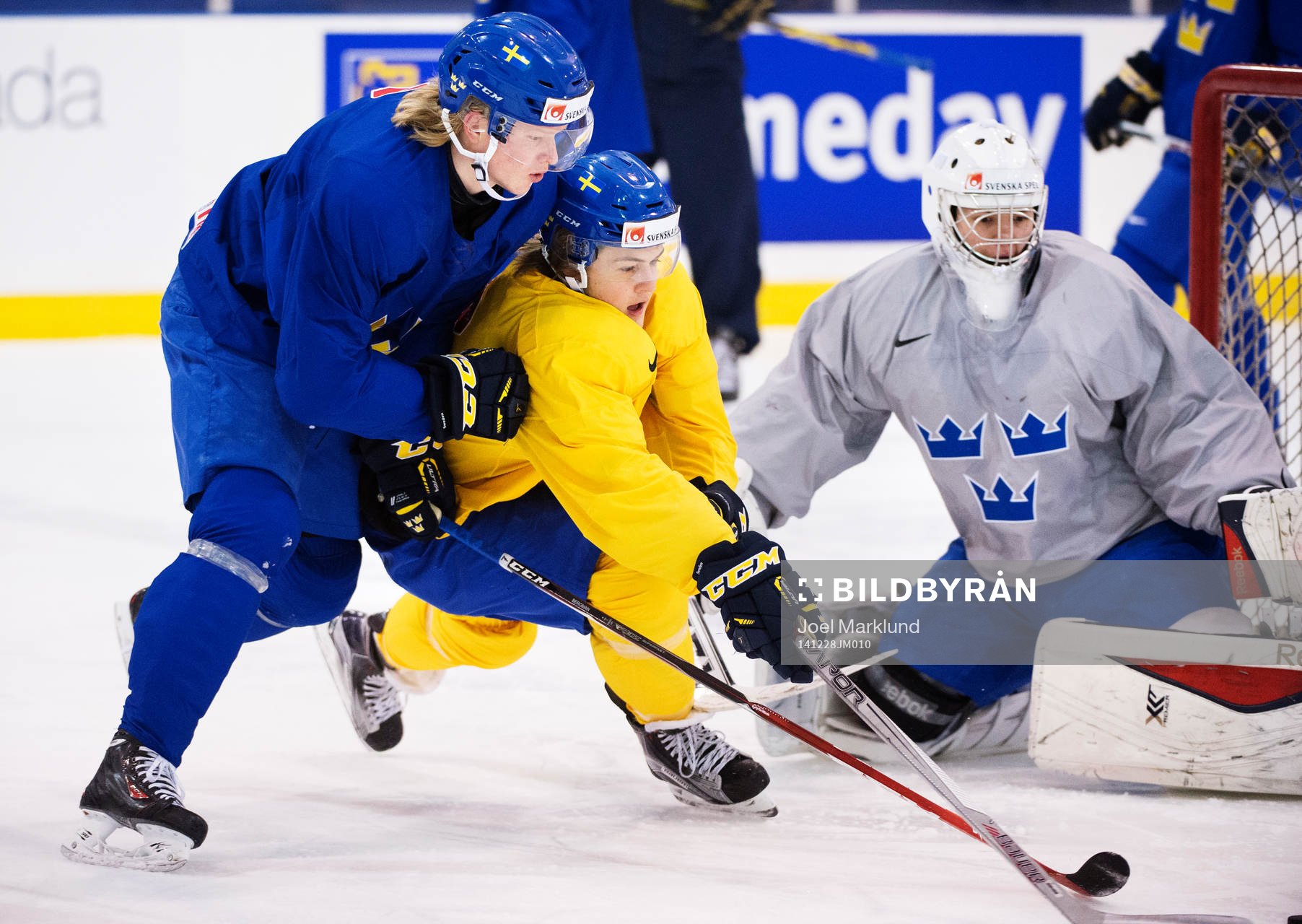 Julius Bergman, William Nylander och målvakten Linus