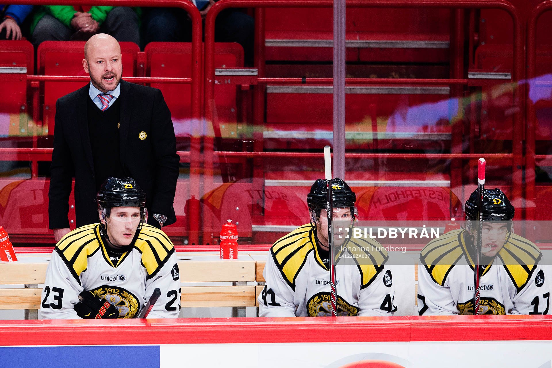 Brynäs tränare Tommy Jonsson och Bill Sweatt, och Greg