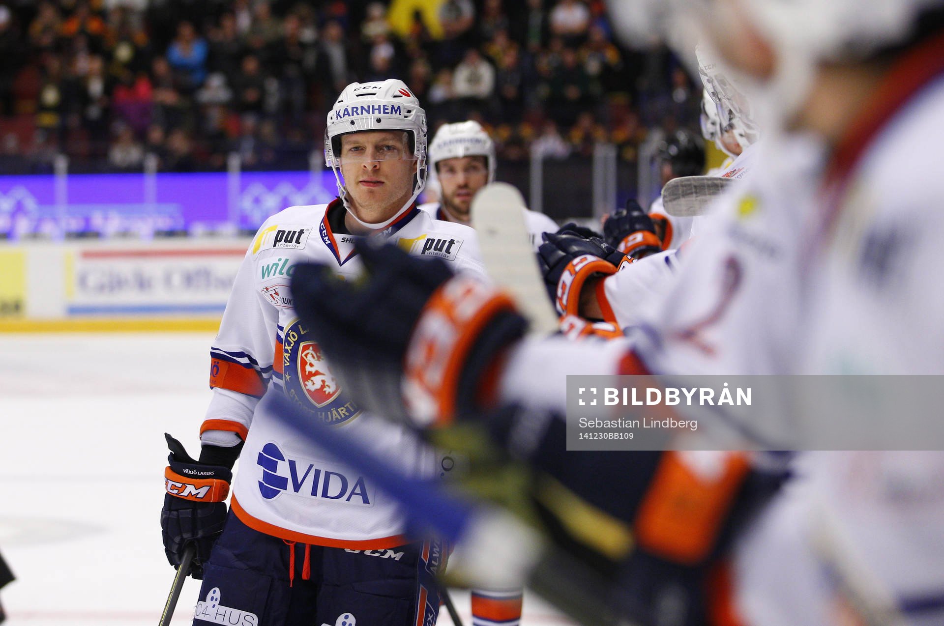 Växjös Nick Johnson har precis gjort 0-2 och jublar