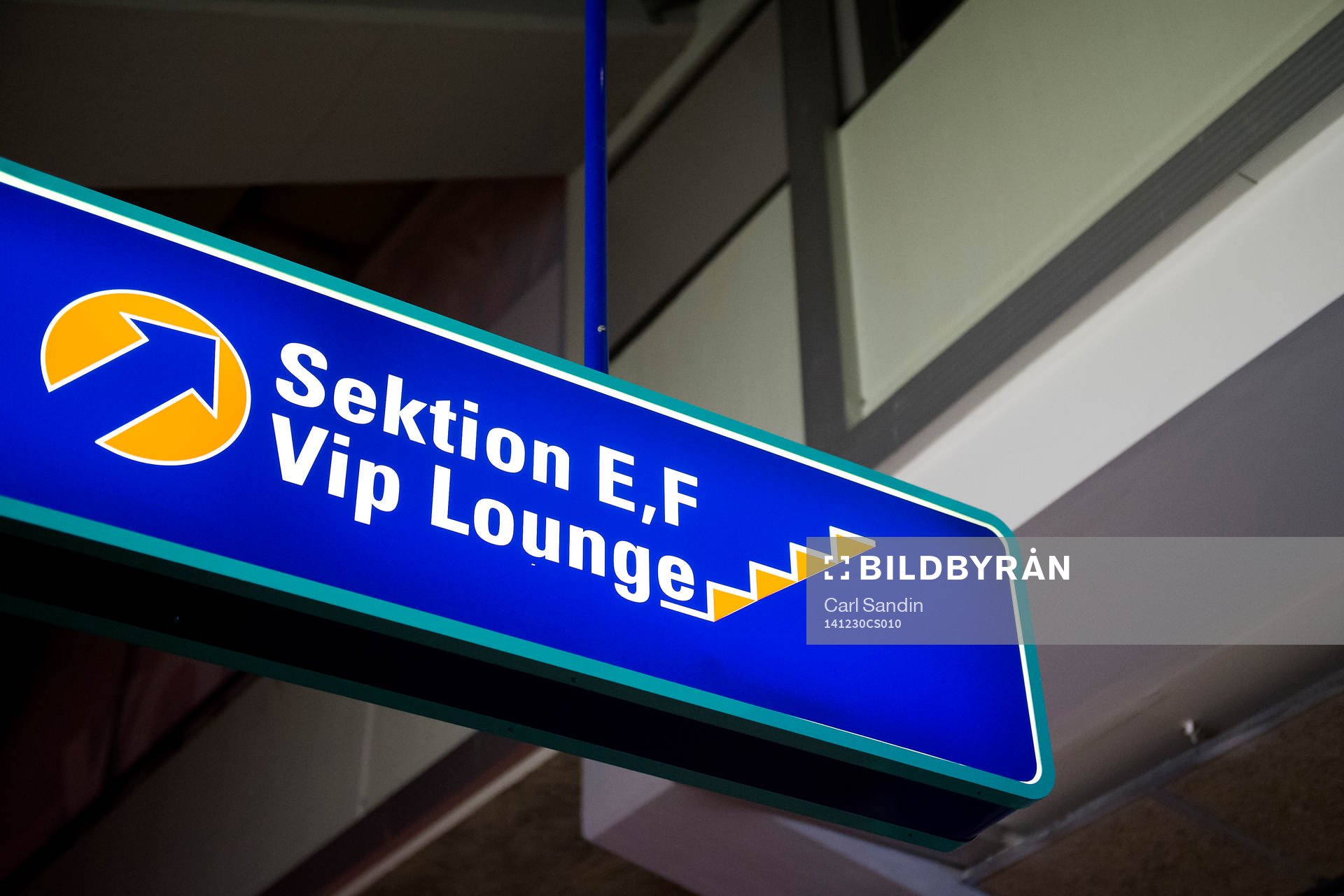 En skylt till VIP-sektionen i Scandinavium