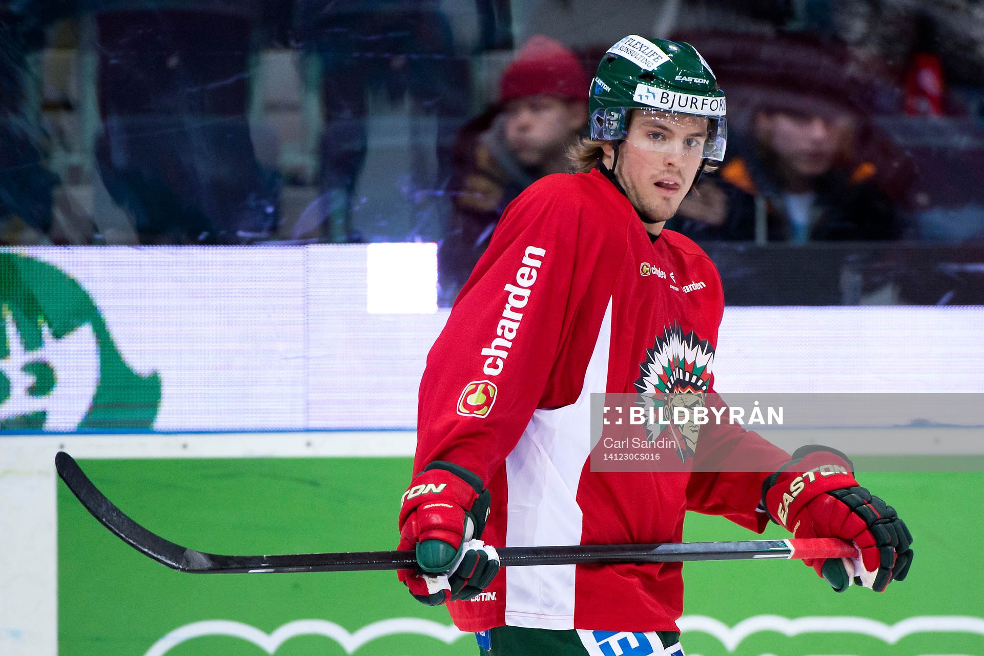 Frölundas Sebastian Stålberg innan ishockeymatchen i SHL