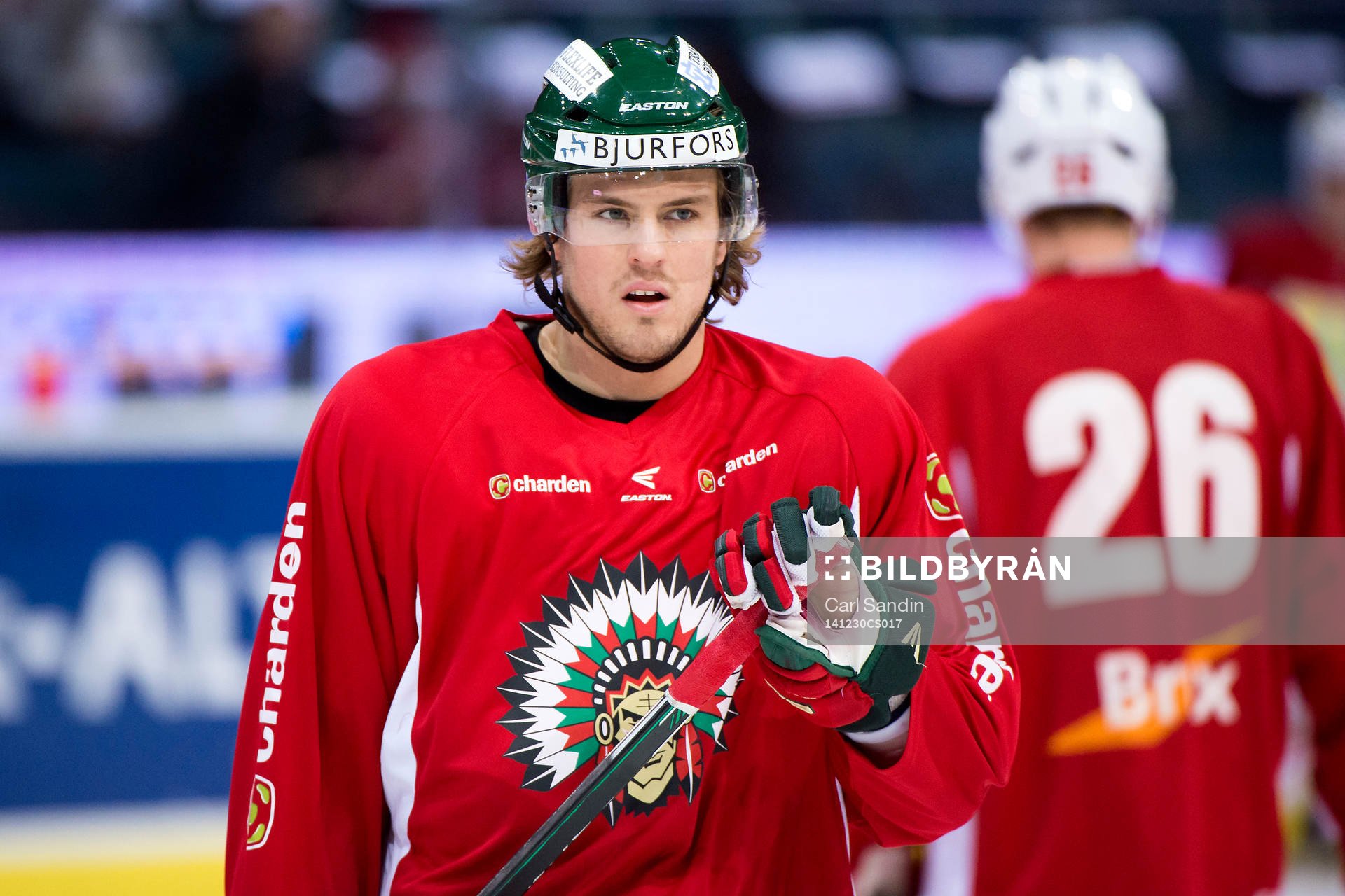 Frölundas Sebastian Stålberg innan ishockeymatchen i SHL