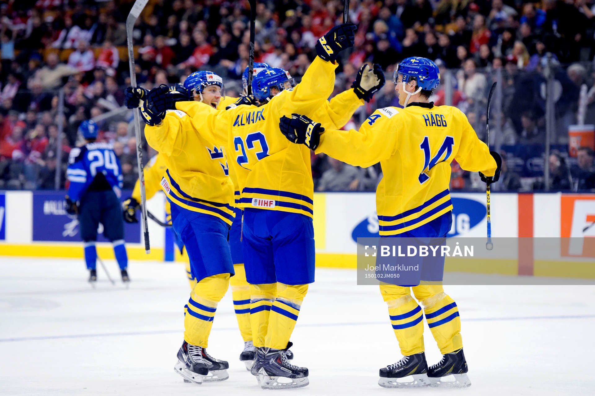 Sveriges spelare jublar
