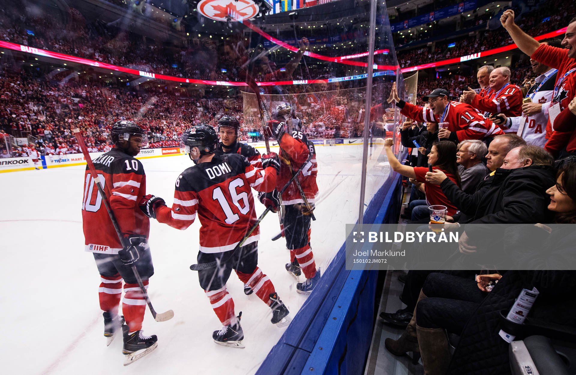 Kanadas Anthony Duclair, Max Domi, Sam Reinhart och Darnell