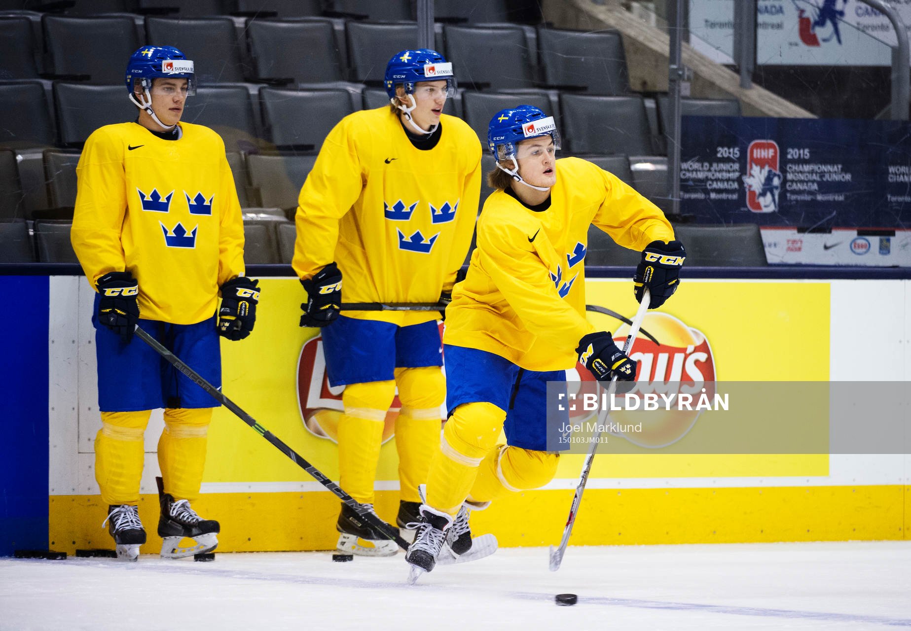 Leon Bristedt, Oskar Lindblom och William Nylander på