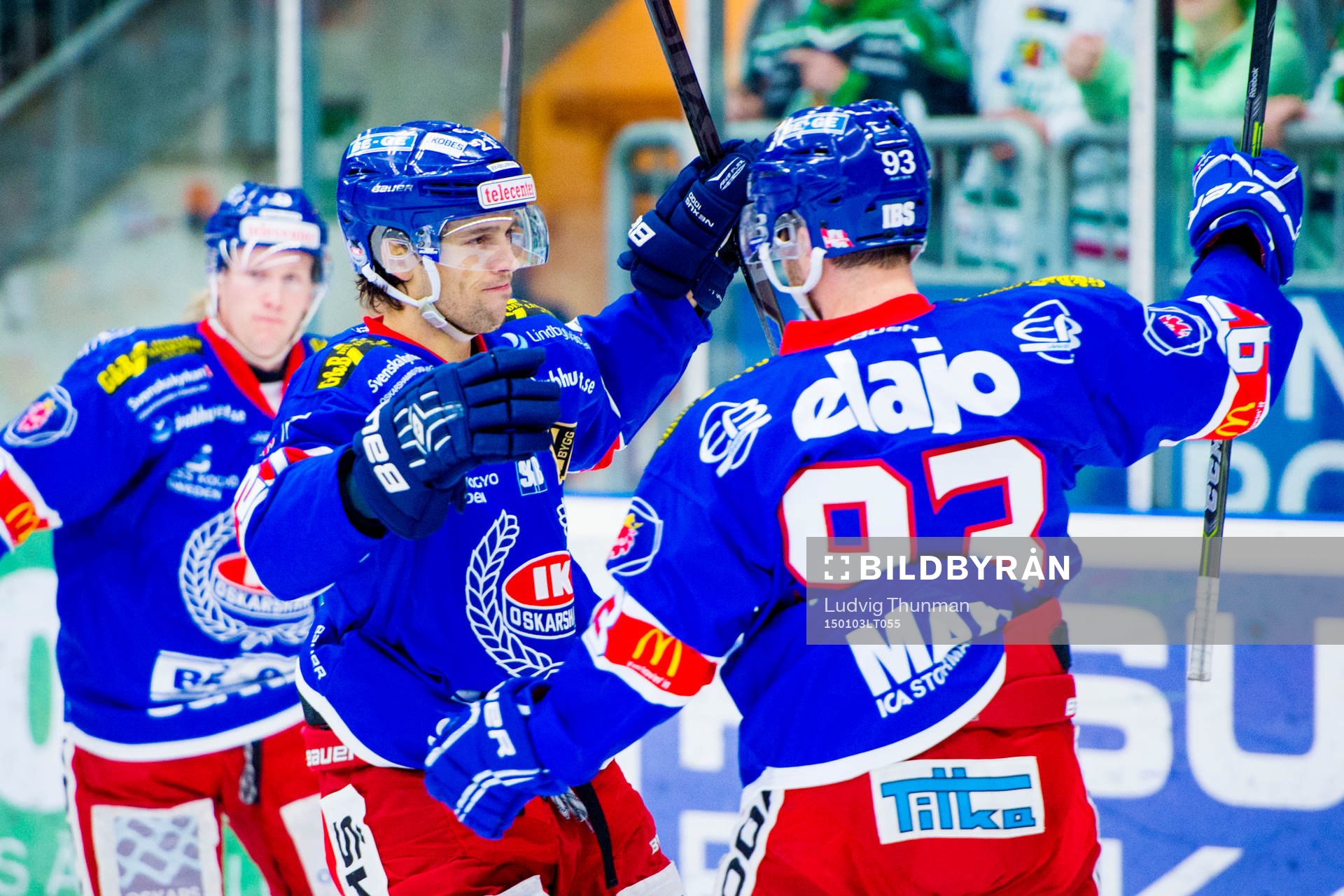 Oskarshamns David Rodman och Evan McGrath jublar