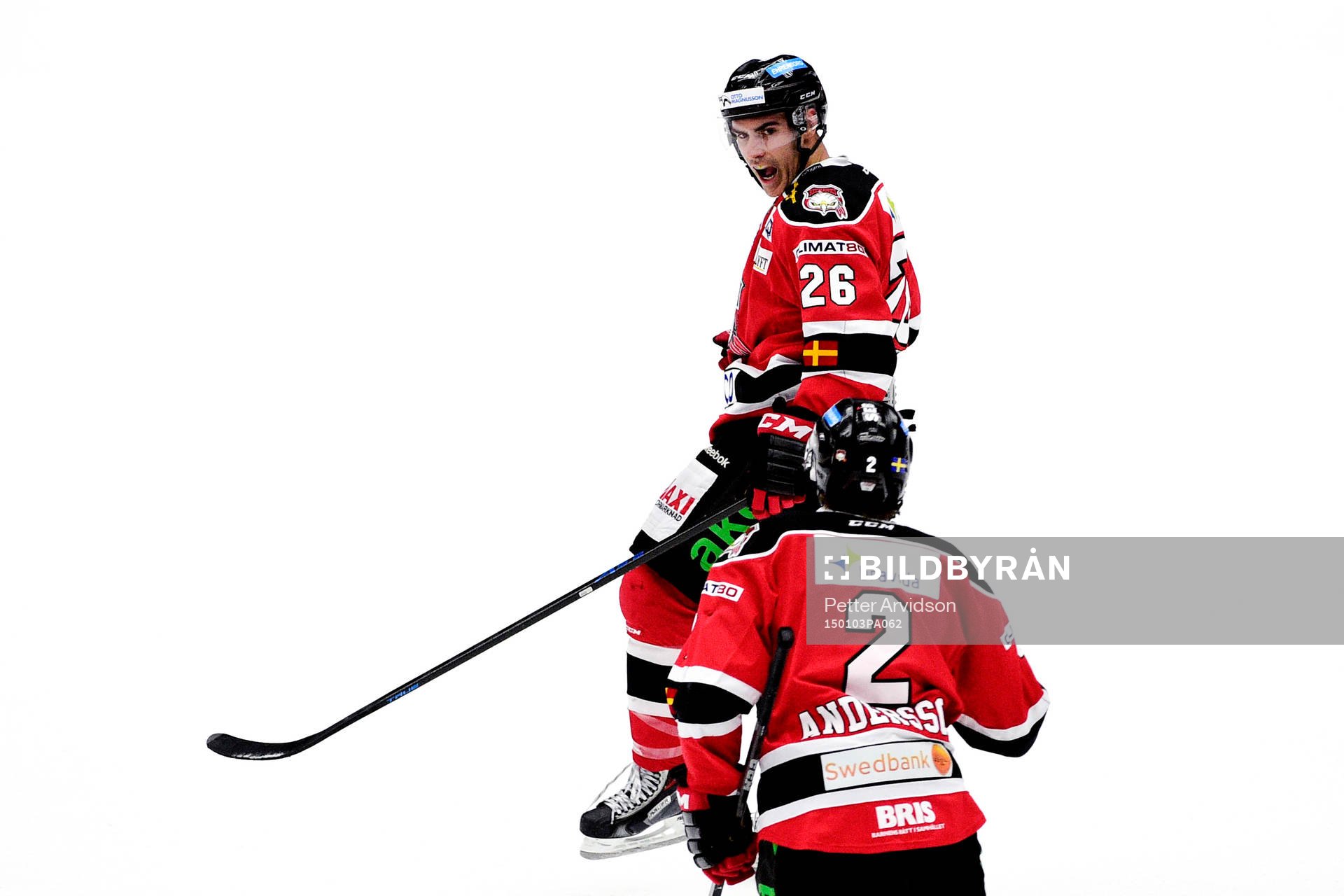 Malmö Redhawks Yanick Lehouk jublar