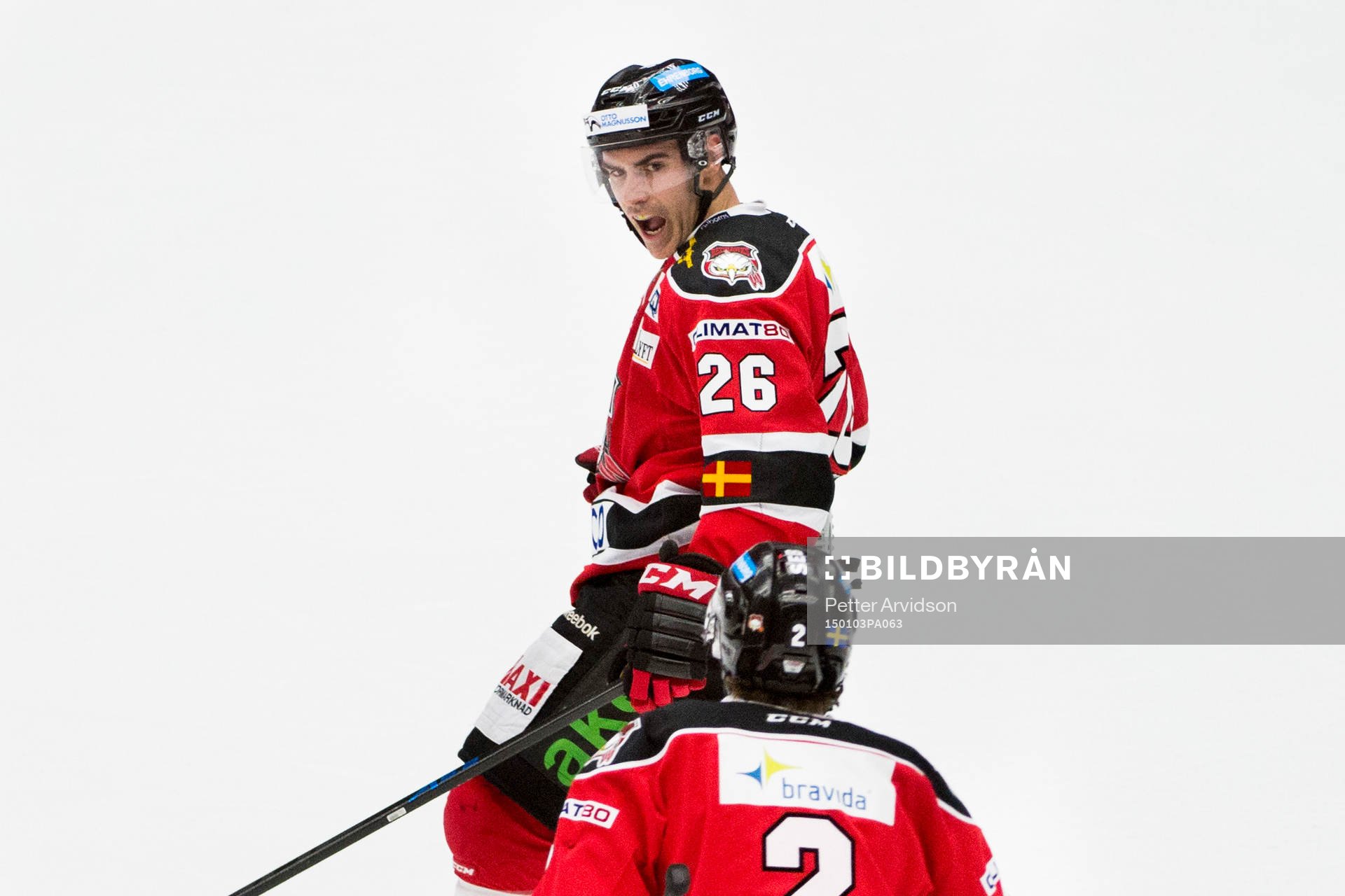Malmö Redhawks Yanick Lehouk jublar