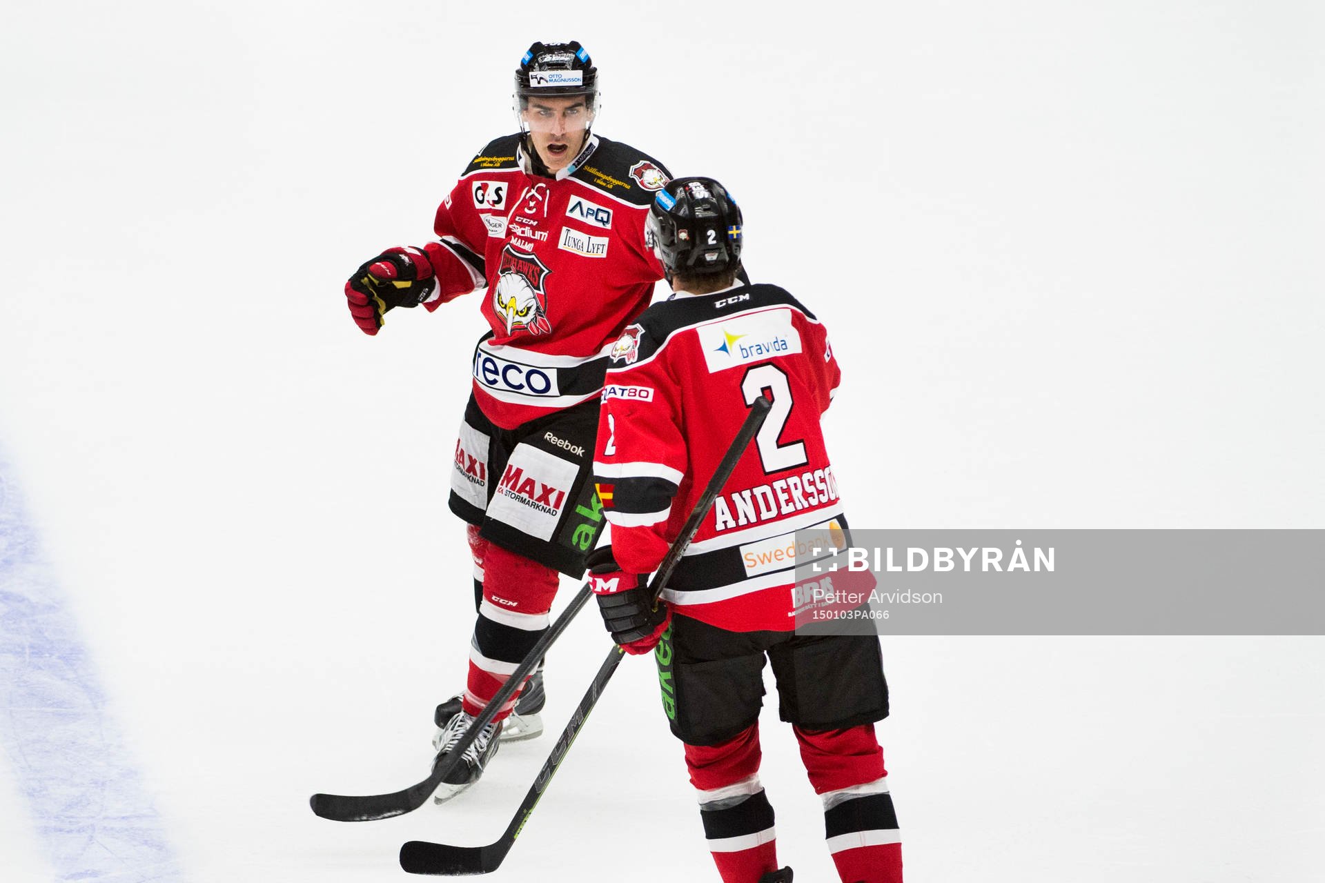 Malmö Redhawks Yanick Lehouk jublar
