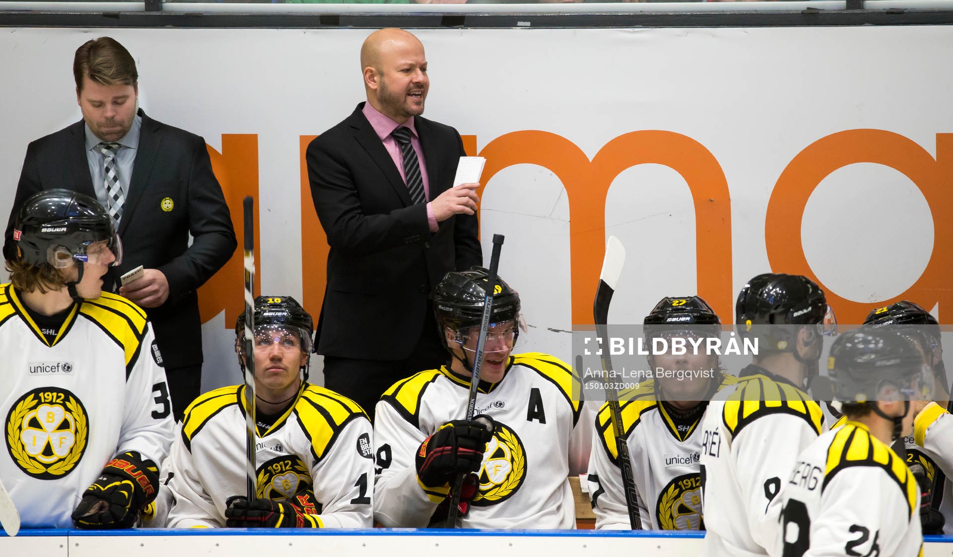 Brynäs assisterande tränare Ove Molin och tränare Tommy