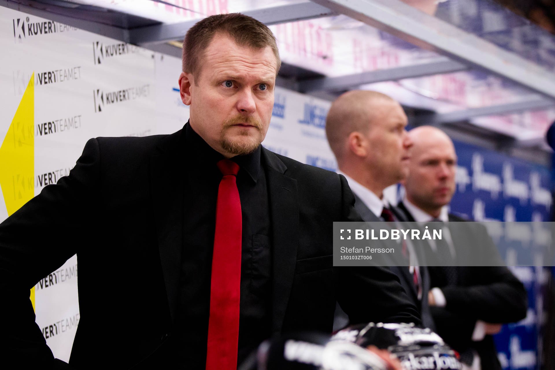 Luleås tränare Joakim Fagervall, Stefan Nilsson och