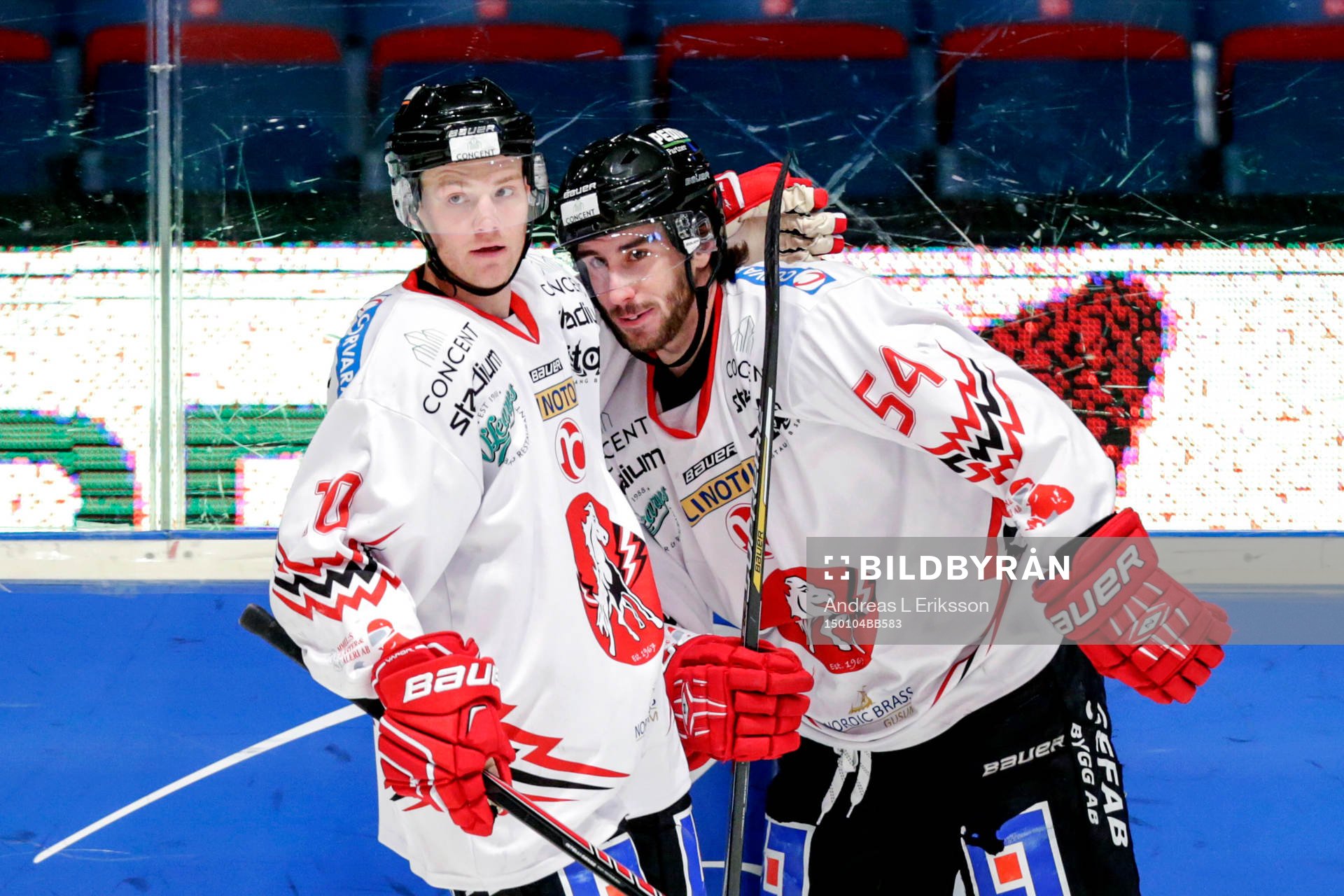 Vita Hästens Jesper Samuelsson och Adam Schmidt jublar