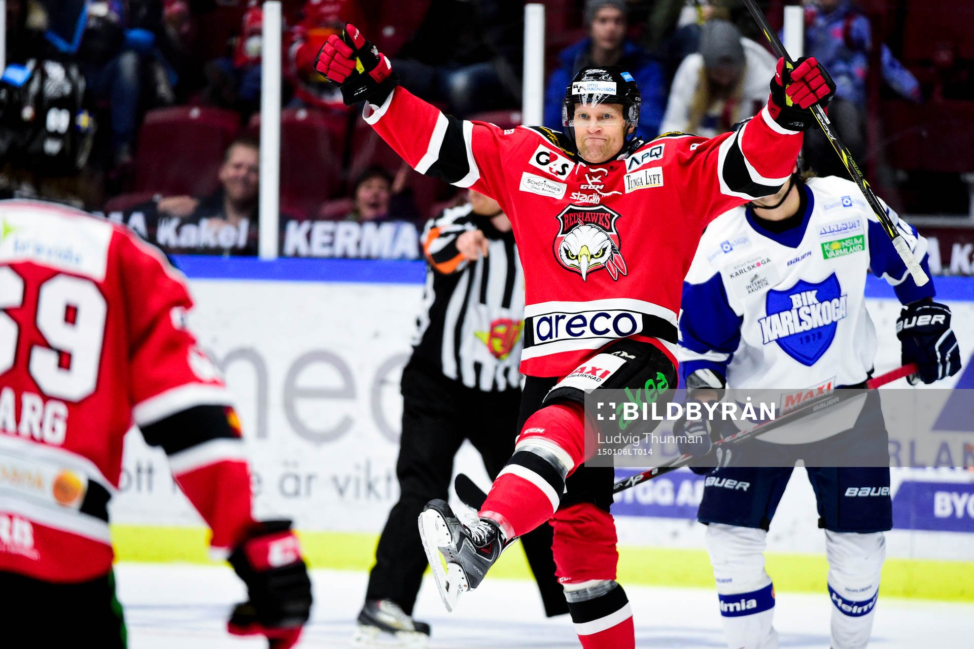 Malmö Redhawks Mathias Tjärnqvist jublar