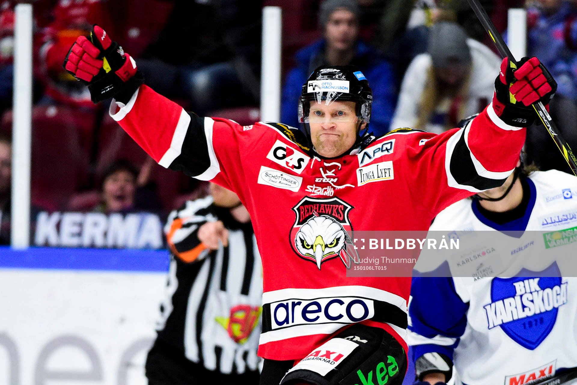 Malmö Redhawks Mathias Tjärnqvist jublar