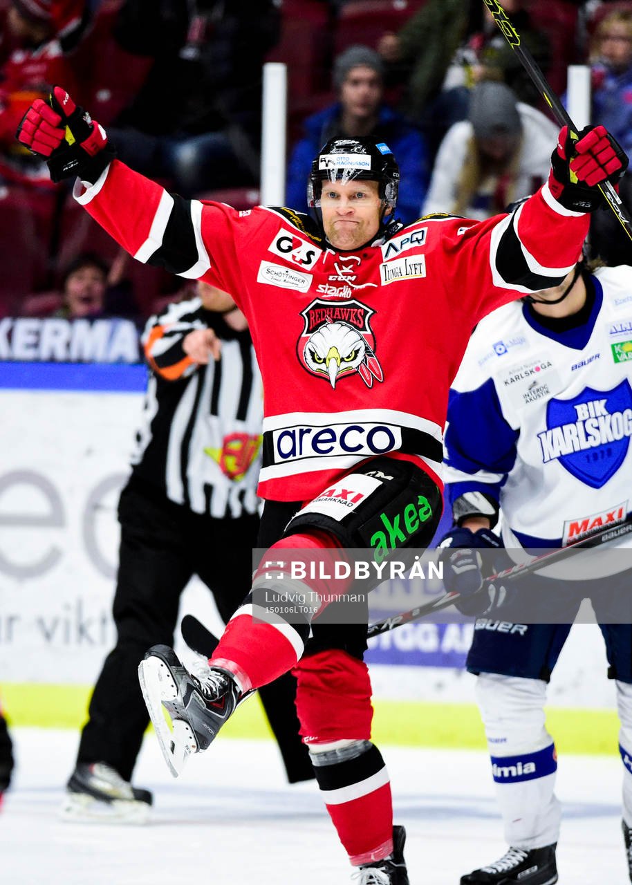 Malmö Redhawks Mathias Tjärnqvist jublar
