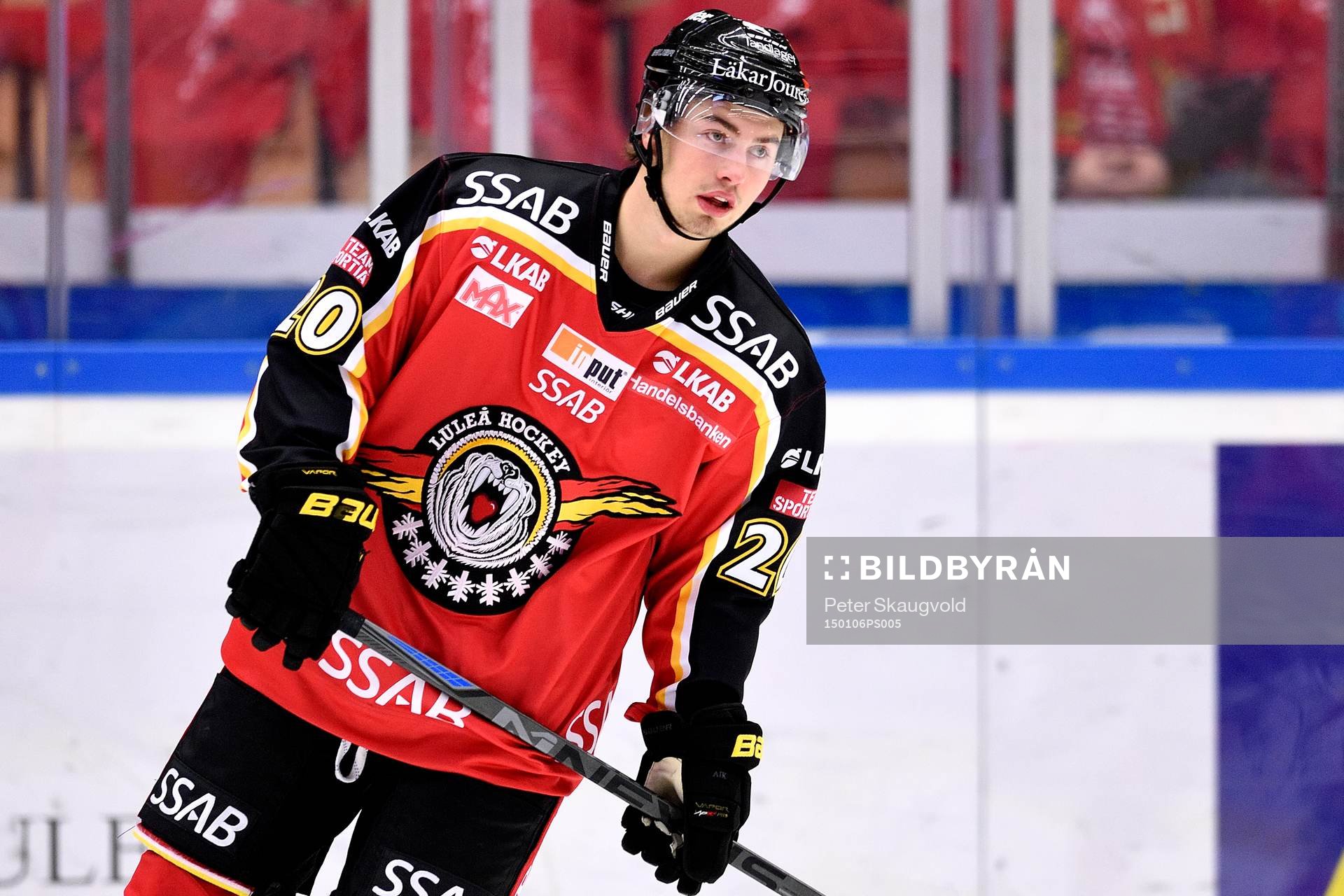 Luleås Victor Ekarv på uppvärmningen
