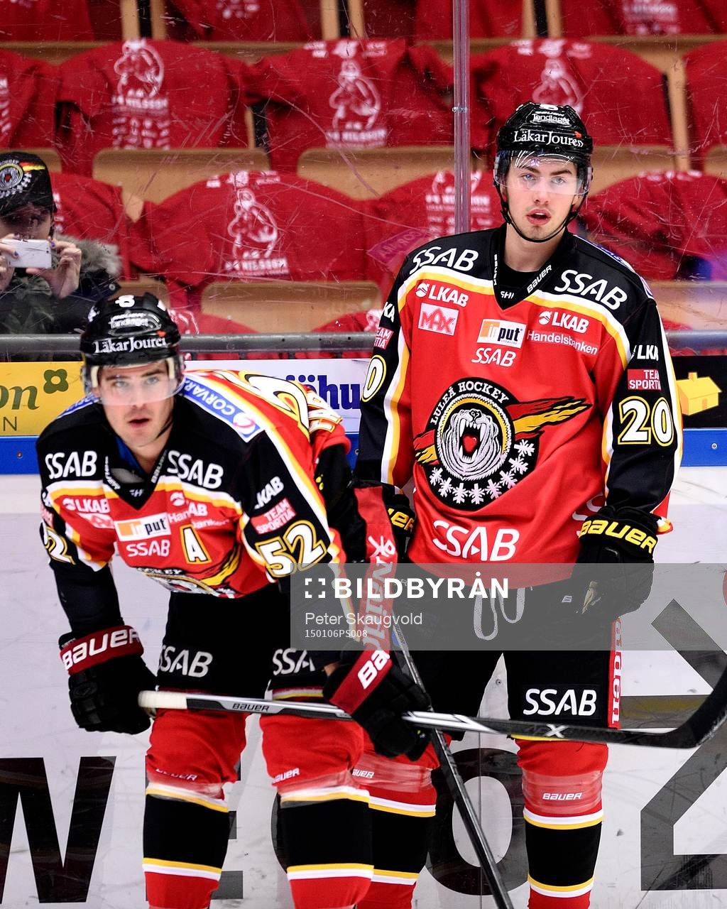 Luleås Victor Ekarv på uppvärmningen