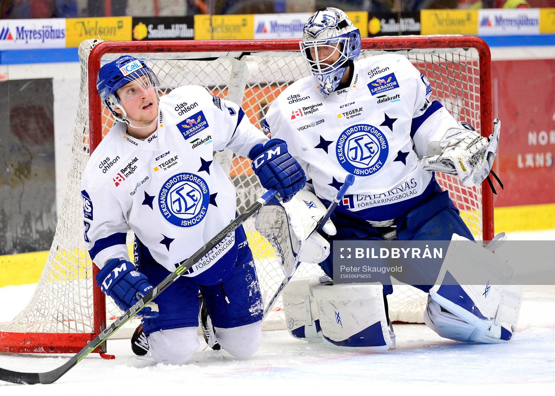 Leksands Linus Hultström och målvakt Joakim Lundström