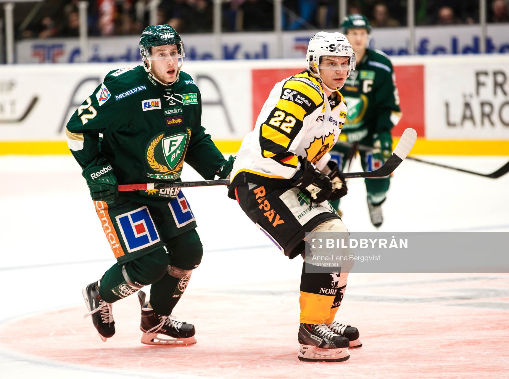 Färjestads Per Åslund och Skellefteås Janne Pesonen