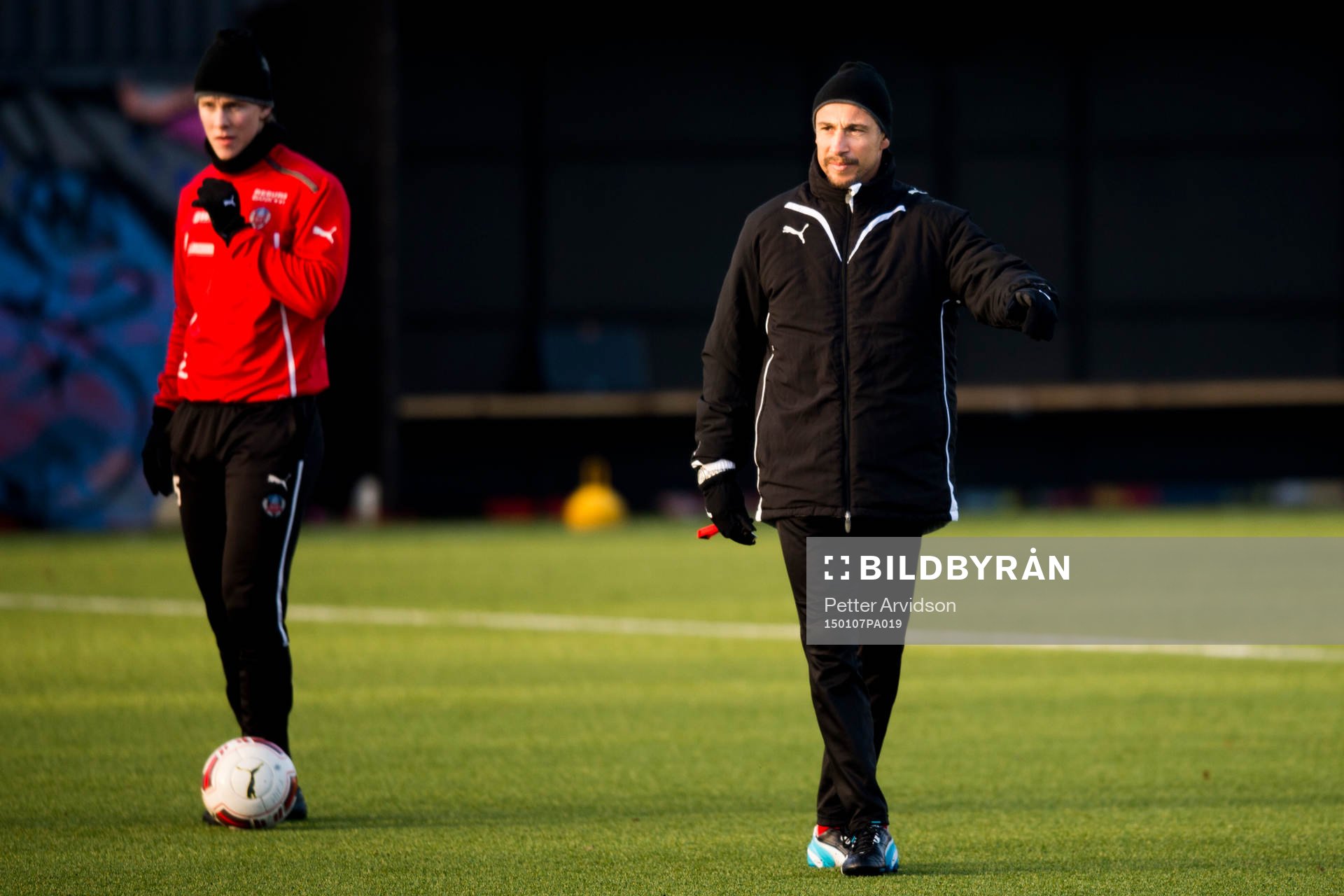 Helsingborgs tränare Henrik Larsson (th) och Emil Krafth