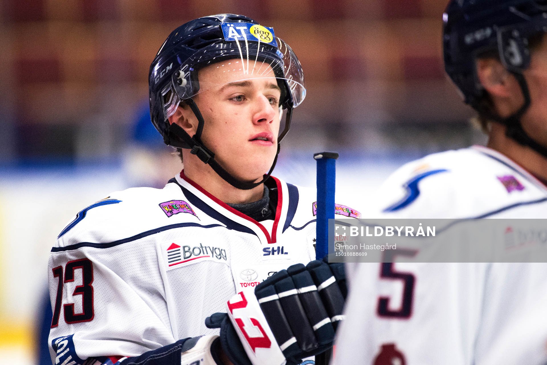 Linköpings Jakub Vrana före ishockeymatchen i SHL mellan