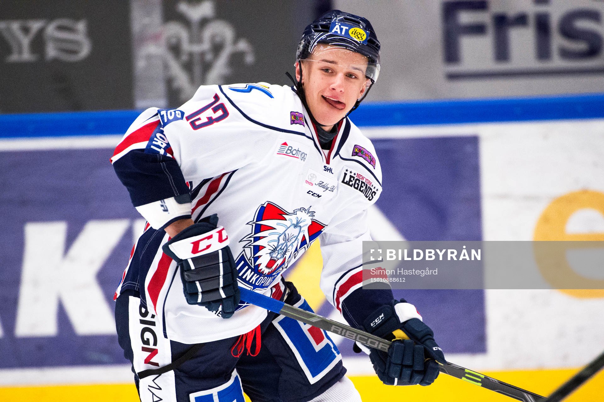 Linköpings Jakub Vrana före ishockeymatchen i SHL mellan