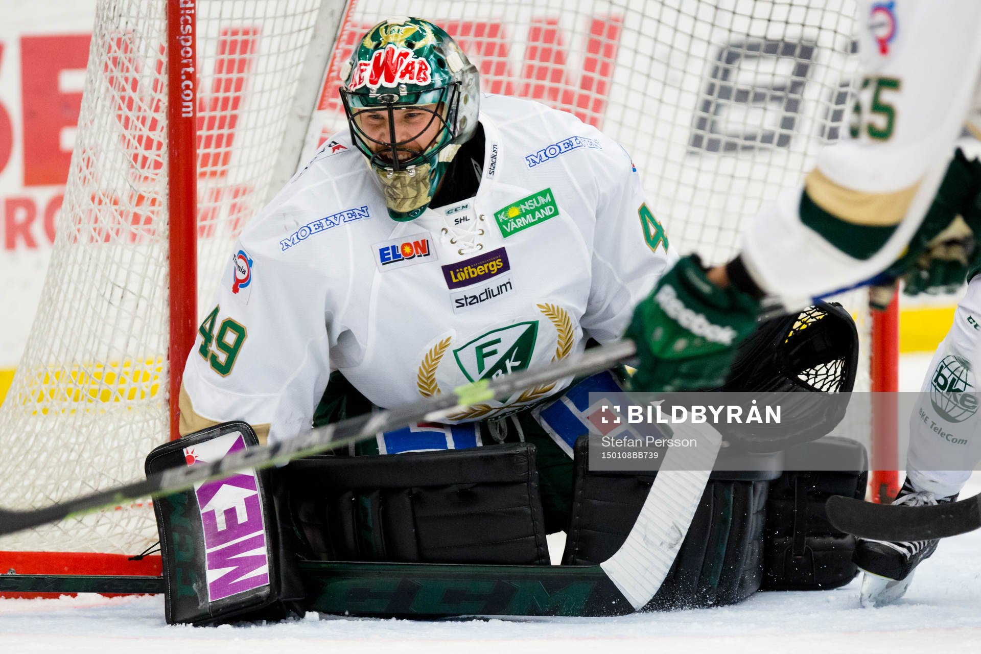 Färjestads målvakt Justin Pogge