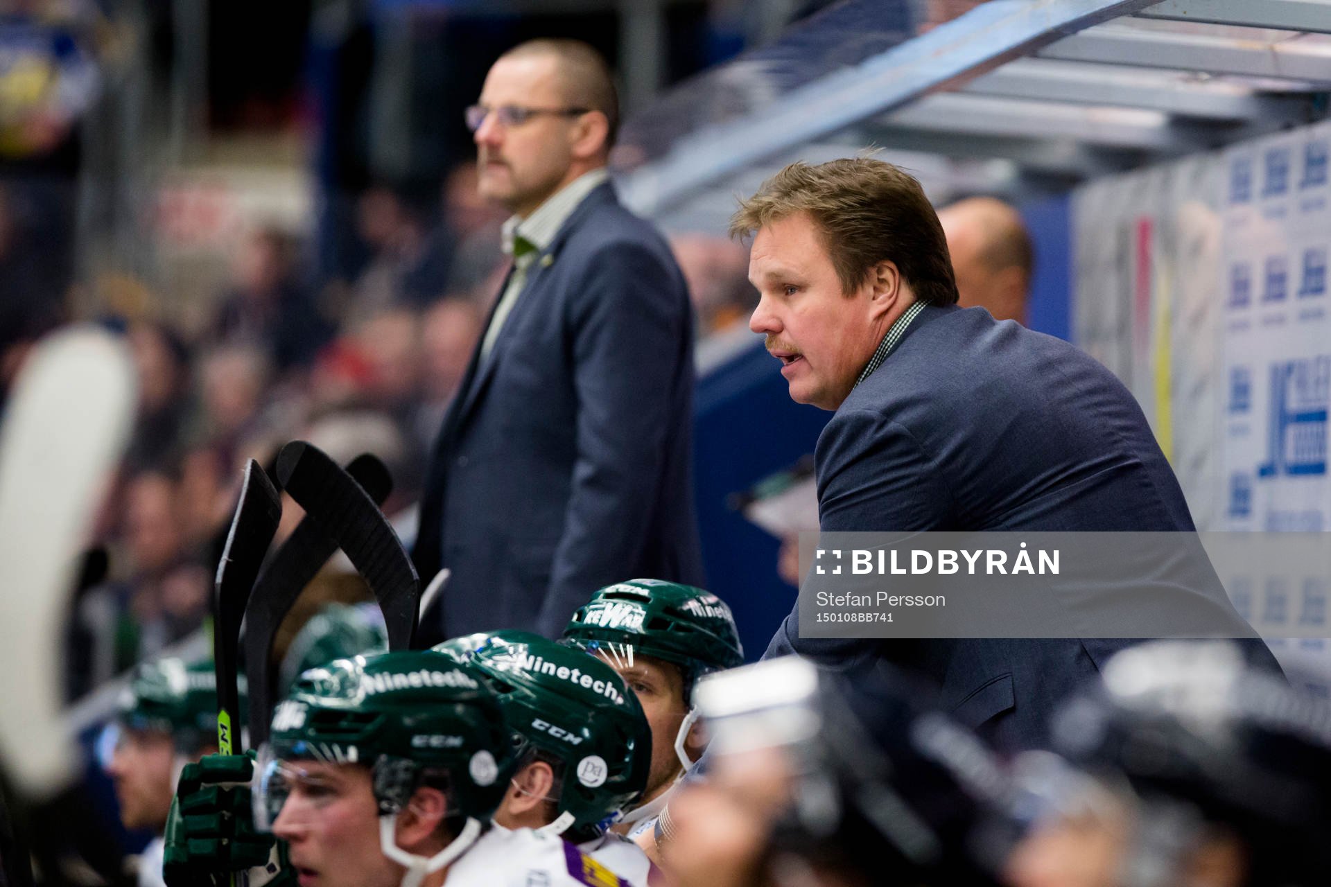 Färjestads tränare Tommy Samuelsson och assisterande