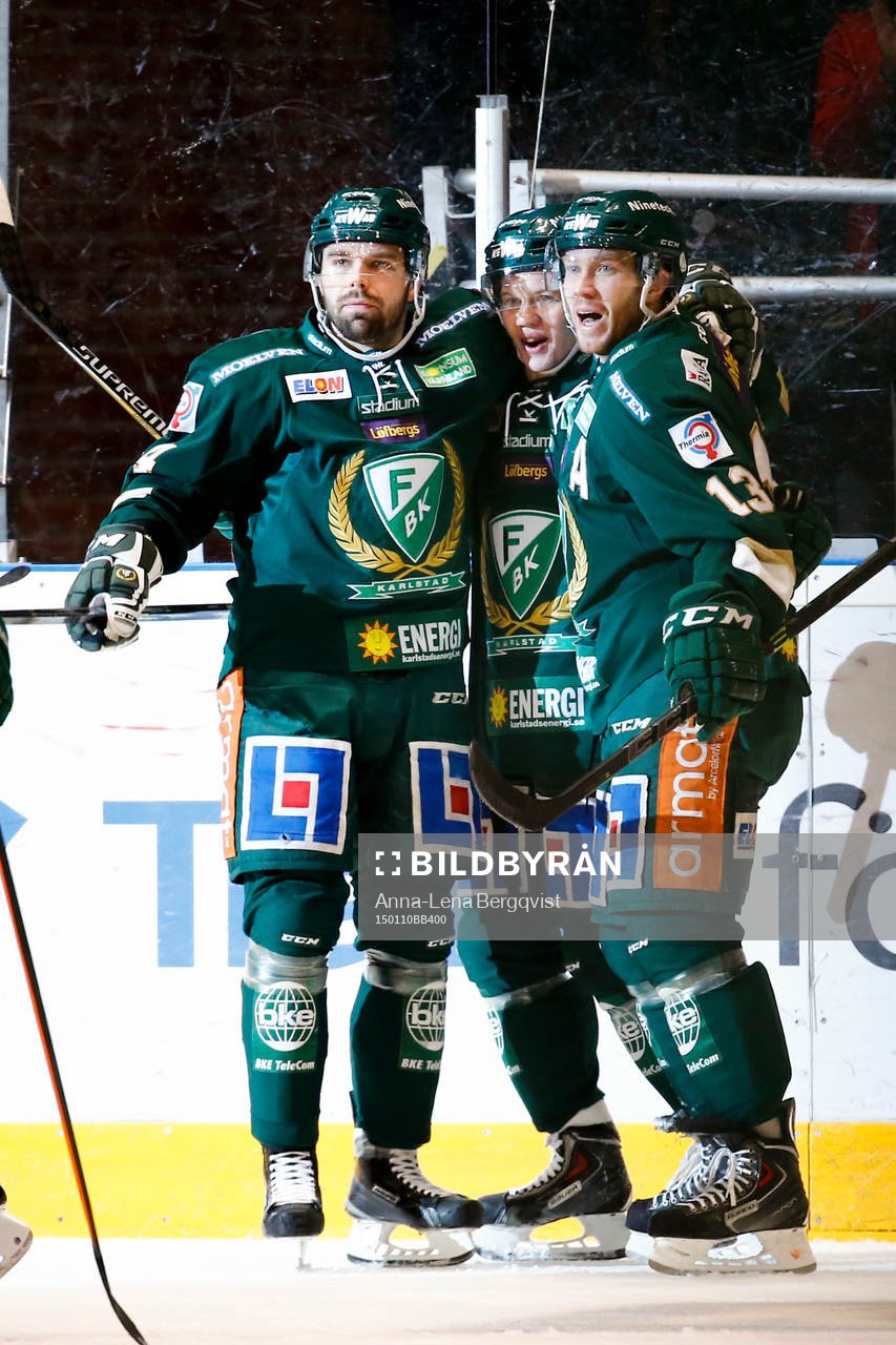 Färjestads spelare jublar